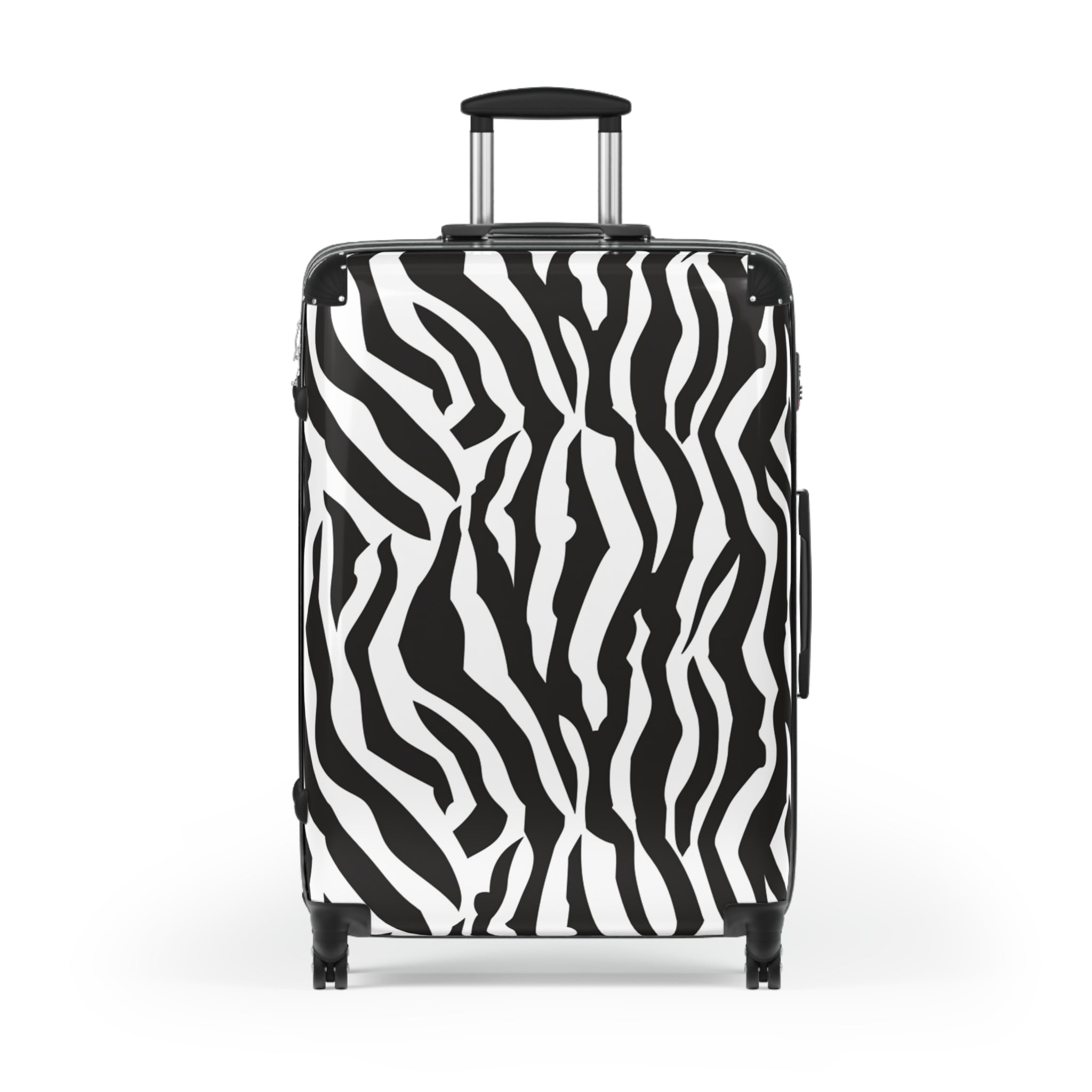 Black  White Drag Zebra Fabric Suitcase, Artsulli - Art is Long, Life is Short, Bags, Size, Large, Color, Black, , , 95431583409216