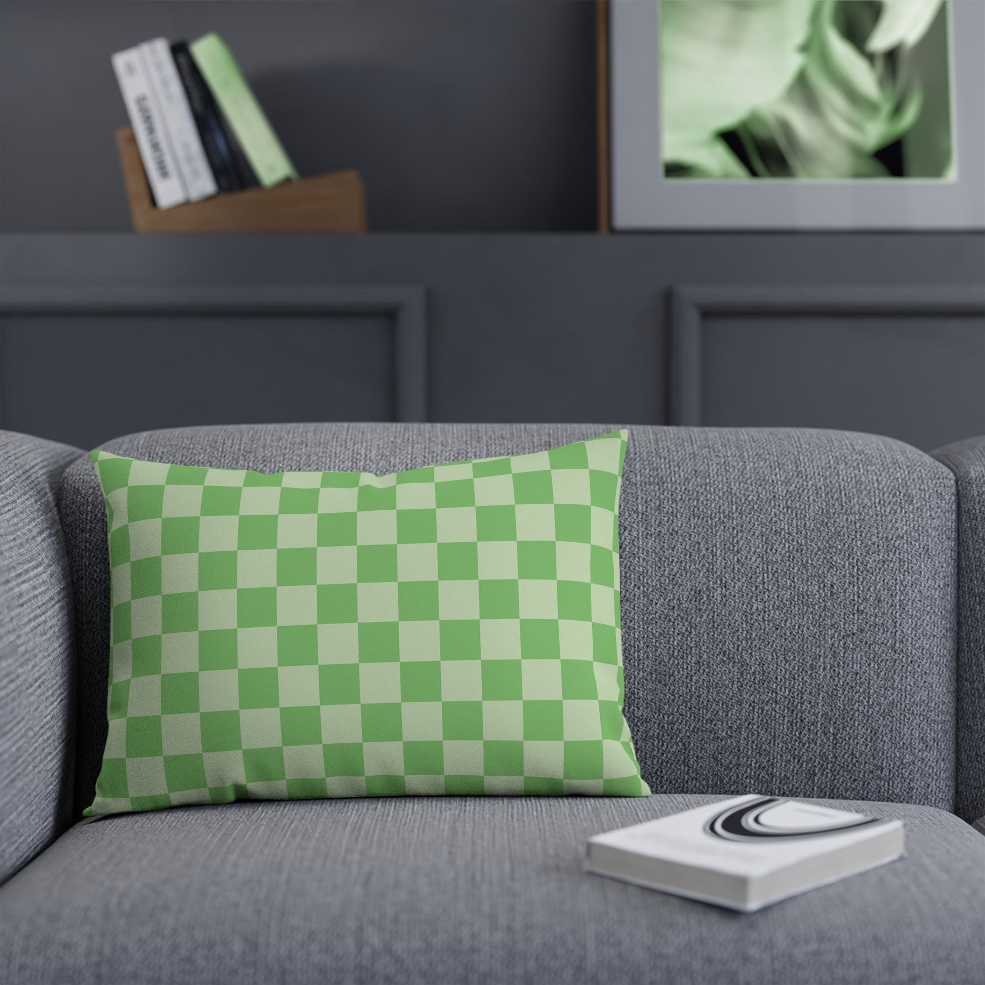 Checkerboard Green Cushion, Artsulli - Art is Long, Life is Short, Home Decor, , , , , , , 