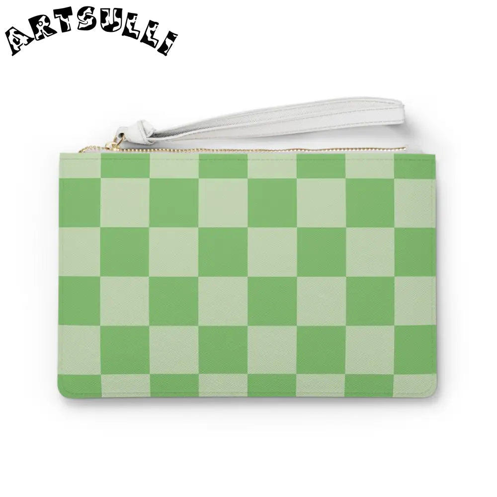 JAKKOUTTHEBXX Checkerboard Green Clutch Bag JAKKOUTTHEBXX Artsulli