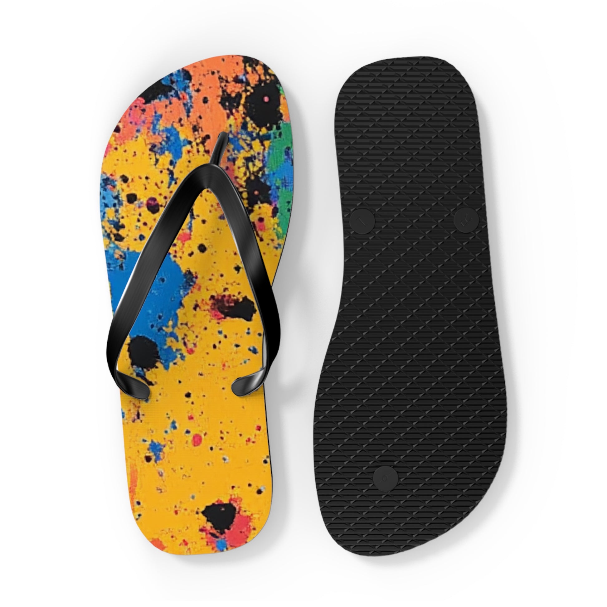 The Colors Of Paint Splatter Flip Flops, Artsulli - Art is Long, Life is Short, Shoes, , , , , , , 