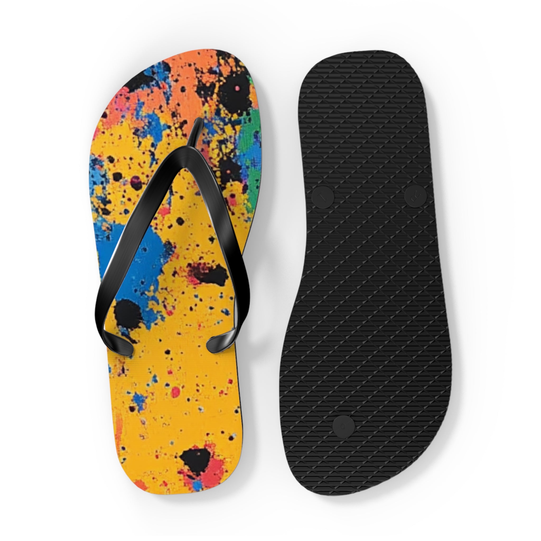 The Colors Of Paint Splatter Flip Flops, Artsulli - Art is Long, Life is Short, Shoes, , , , , , , 