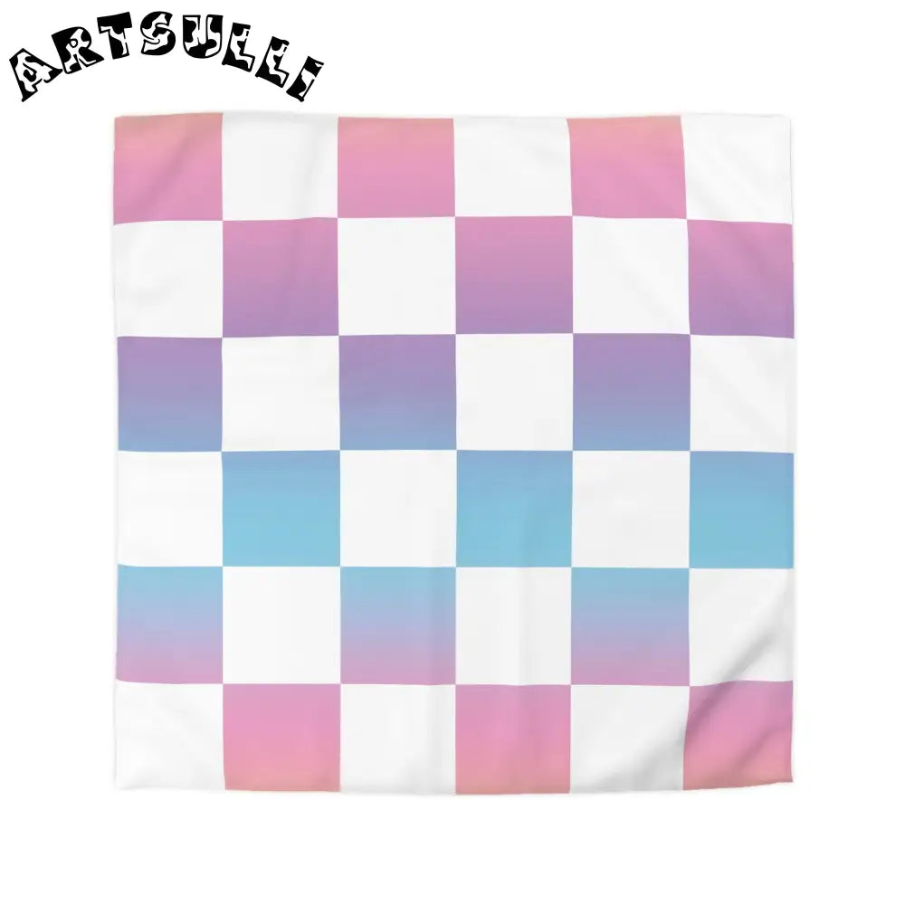 JAKKOUTTHEBXX Vaporwave Check Microfiber Duvet Cover JAKKOUTTHEBXX