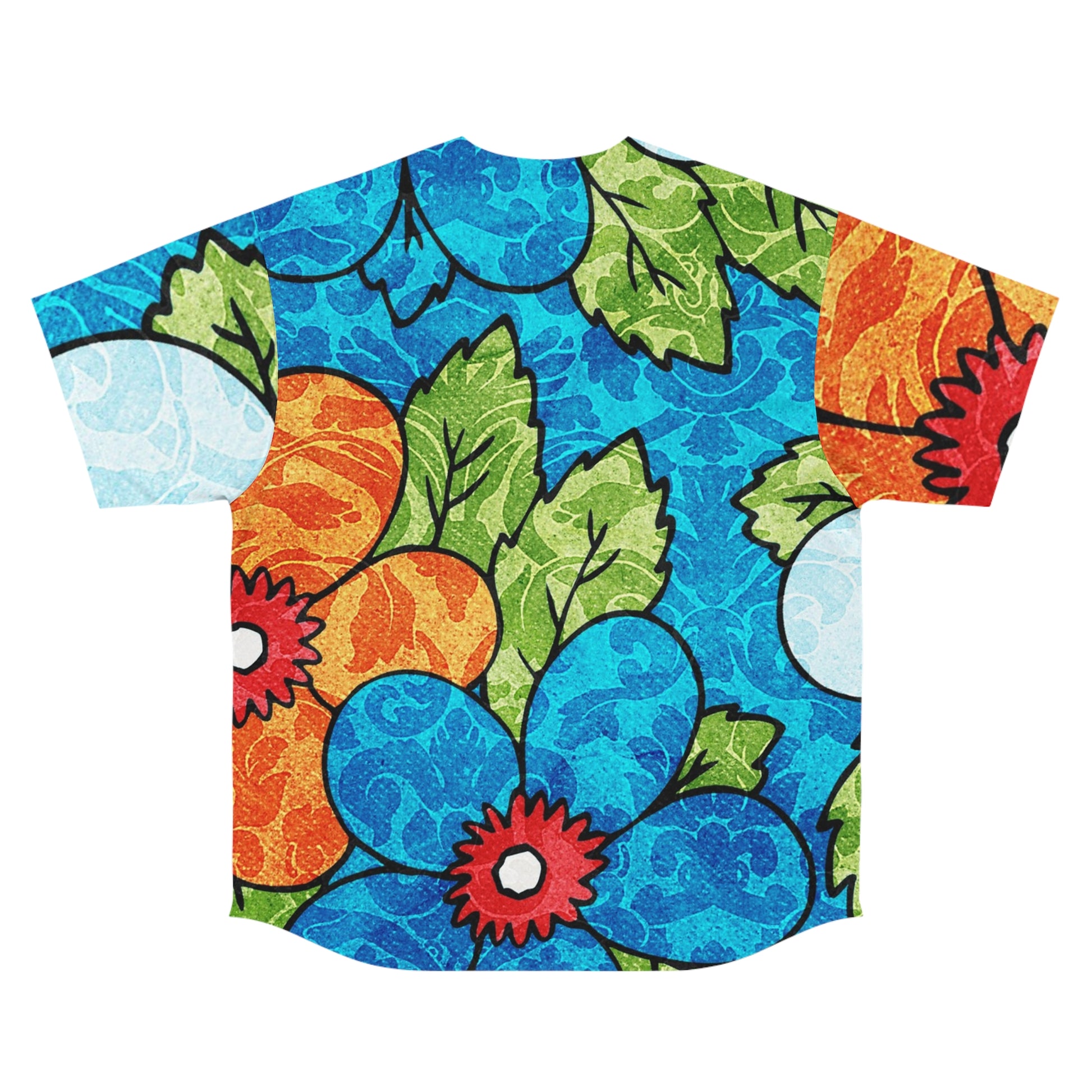 Blue Orange Groovy Men's Baseball Jersey (AOP), Artsulli - Art is Long, Life is Short, All Over Prints, , , , , , , 