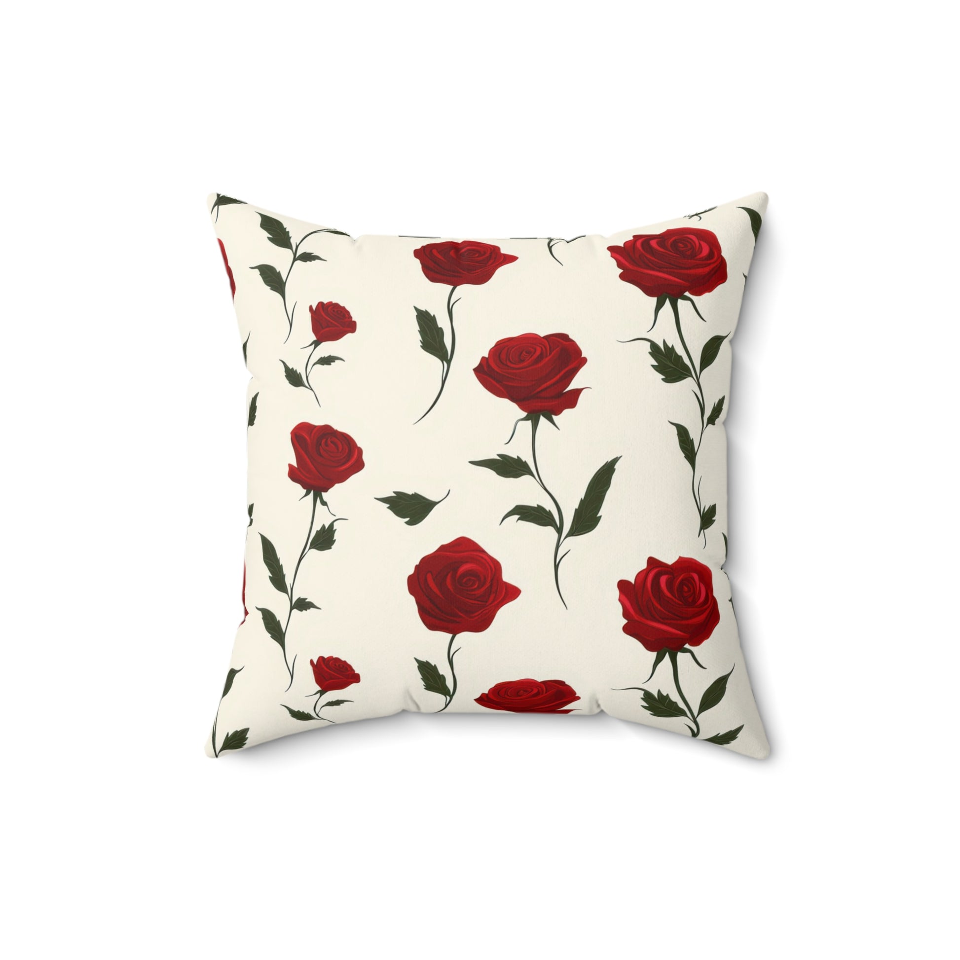 Red Roses Spun Polyester Square Pillow, Artsulli - Art is Long, Life is Short, Home Decor, Size, 16" × 16", , , , , 10494604925086