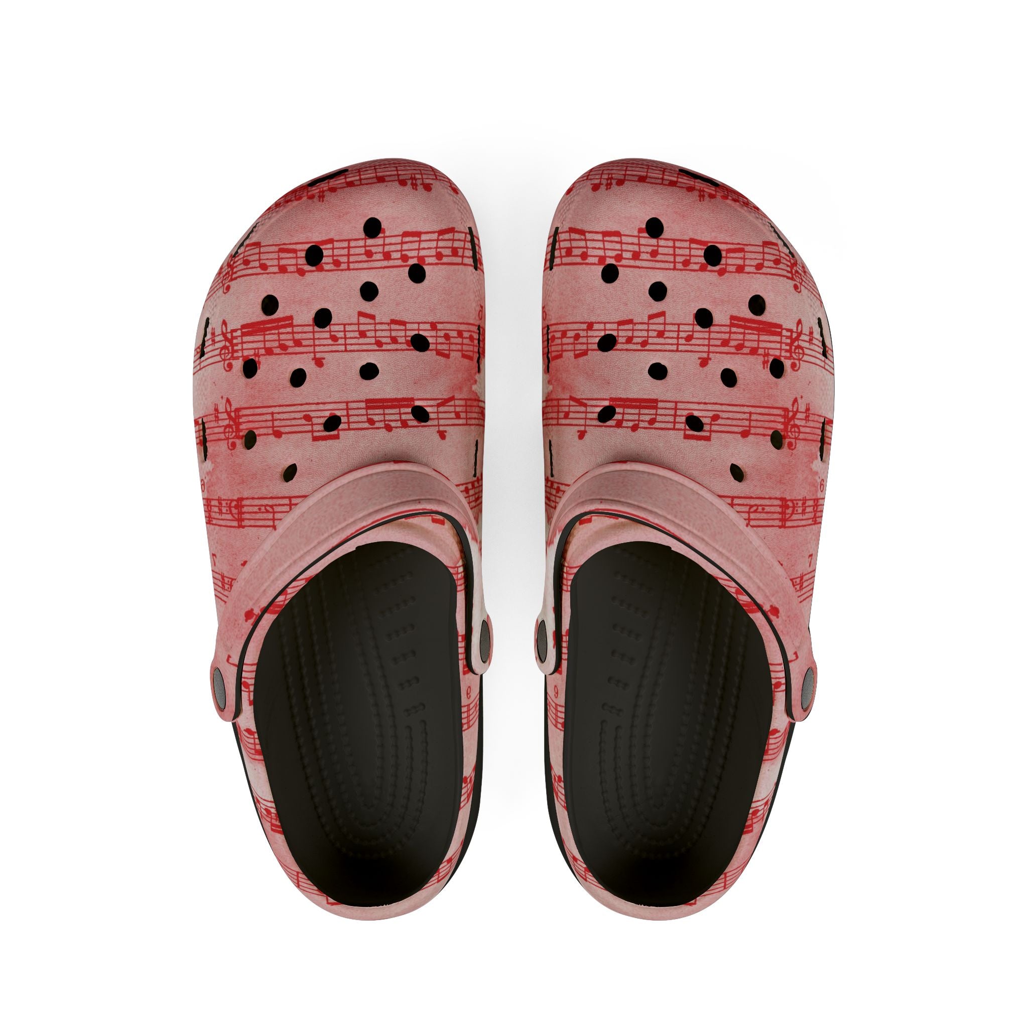 Drip Spill Type Beat Sheet Music Red EVA Foam Rubber Shoes (AOP), Artsulli - Art is Long, Life is Short, Shoes, Size, US 6 (Women's), Color, Black, , , 11642741392477500265