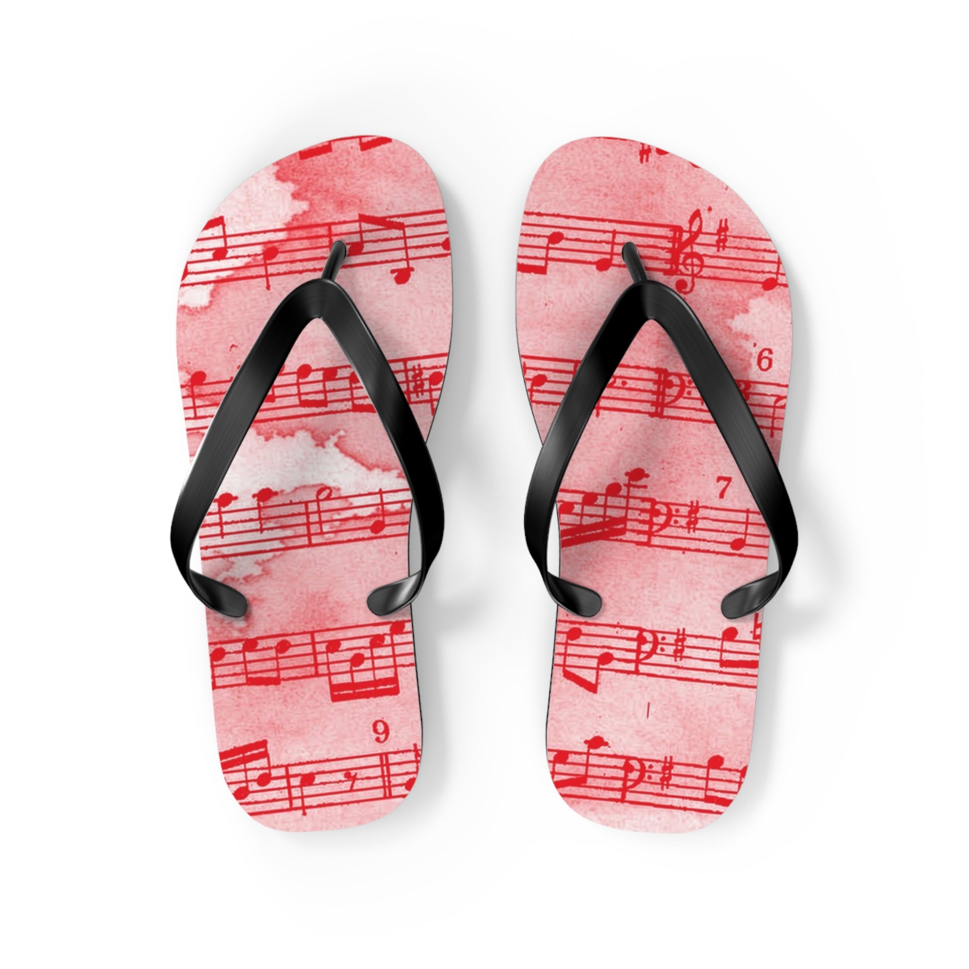 Drip Spill Type Beat Sheet Music Red Flip Flops, Artsulli - Art is Long, Life is Short, Shoes, Size, M, Color, Black sole, , , 24747236085664712756