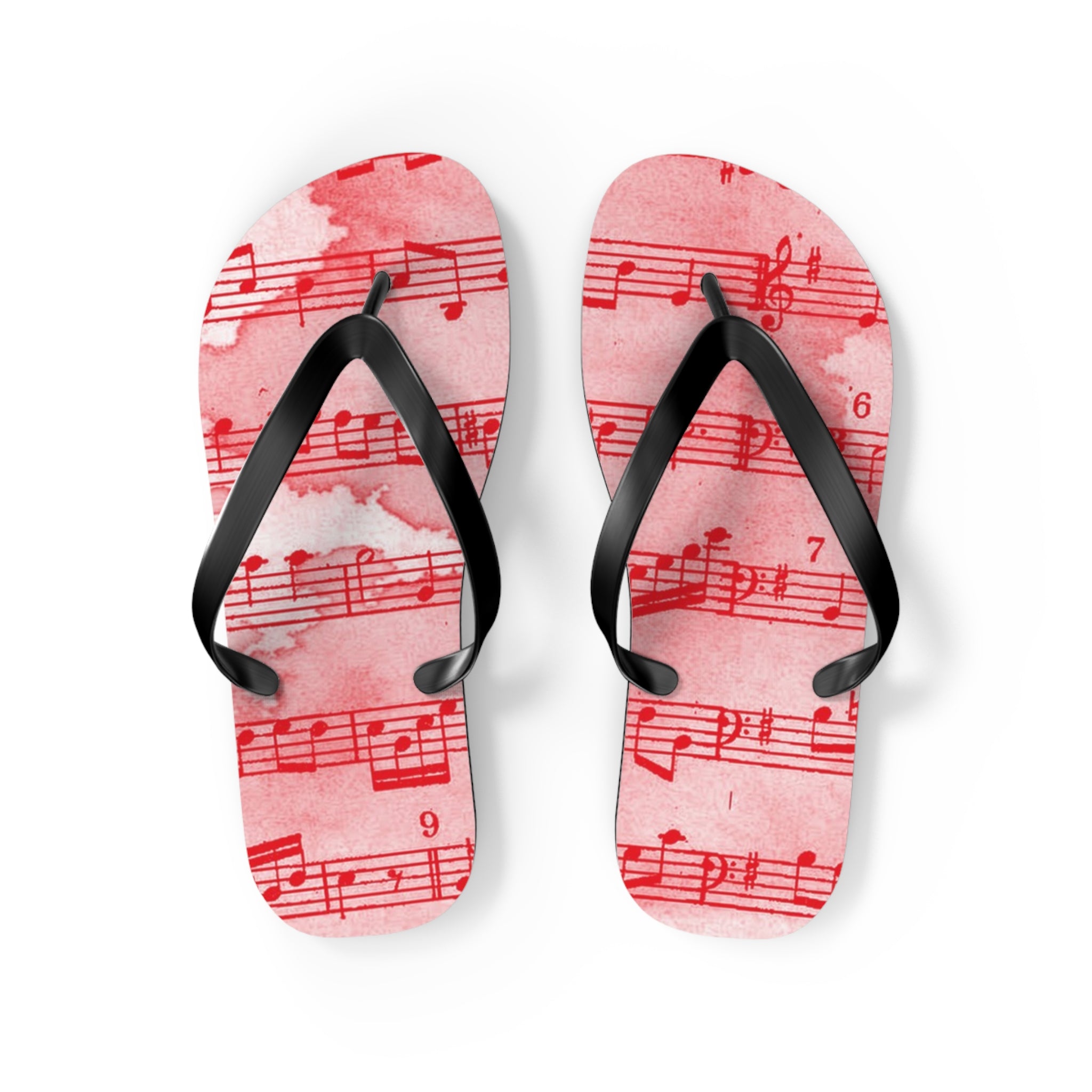 Drip Spill Type Beat Sheet Music Red Flip Flops, Artsulli - Art is Long, Life is Short, Shoes, Size, M, Color, Black sole, , , 24747236085664712756