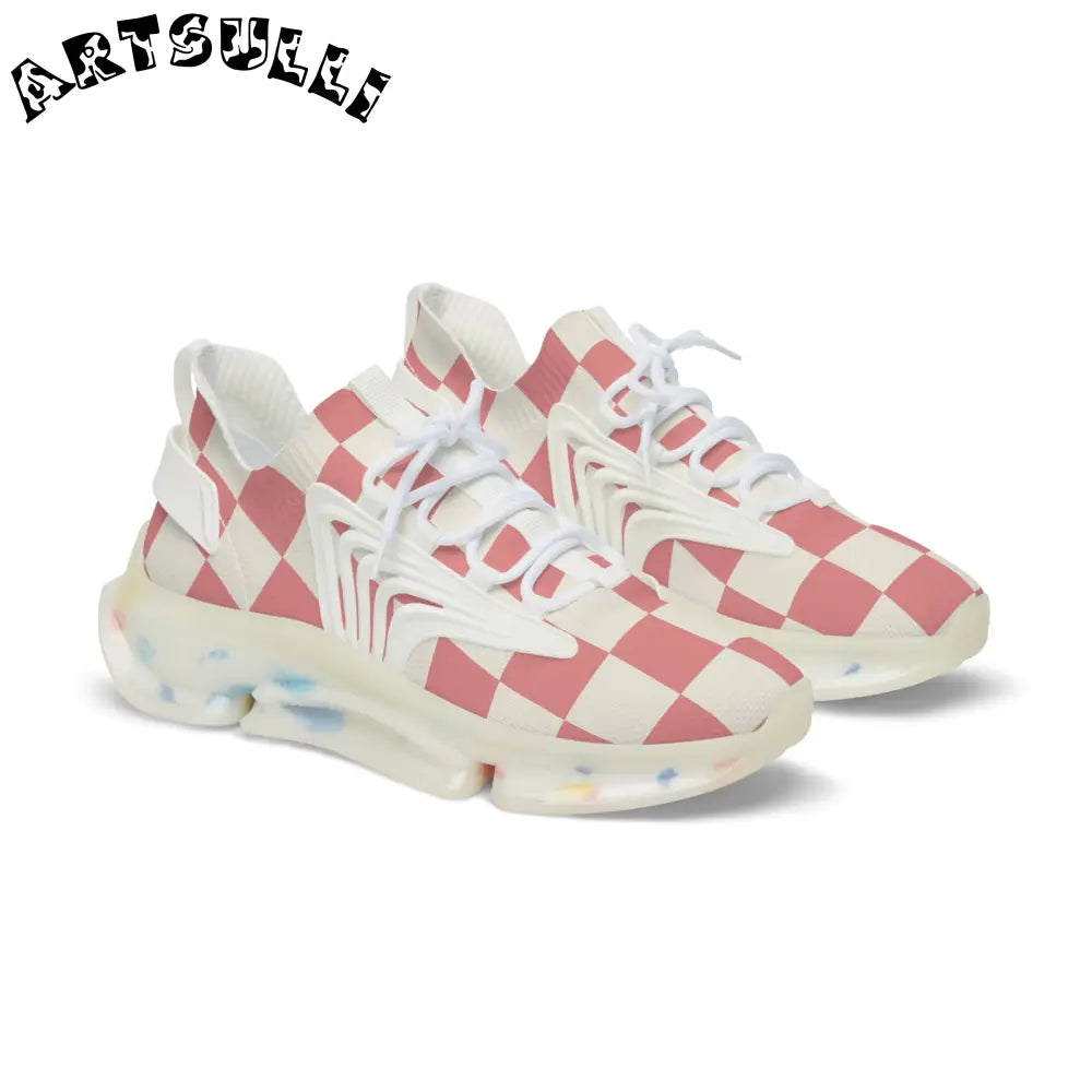 JAKKOUTTHEBXX Retro Checkered Grassland Sprites Men’s Mesh Sneakers