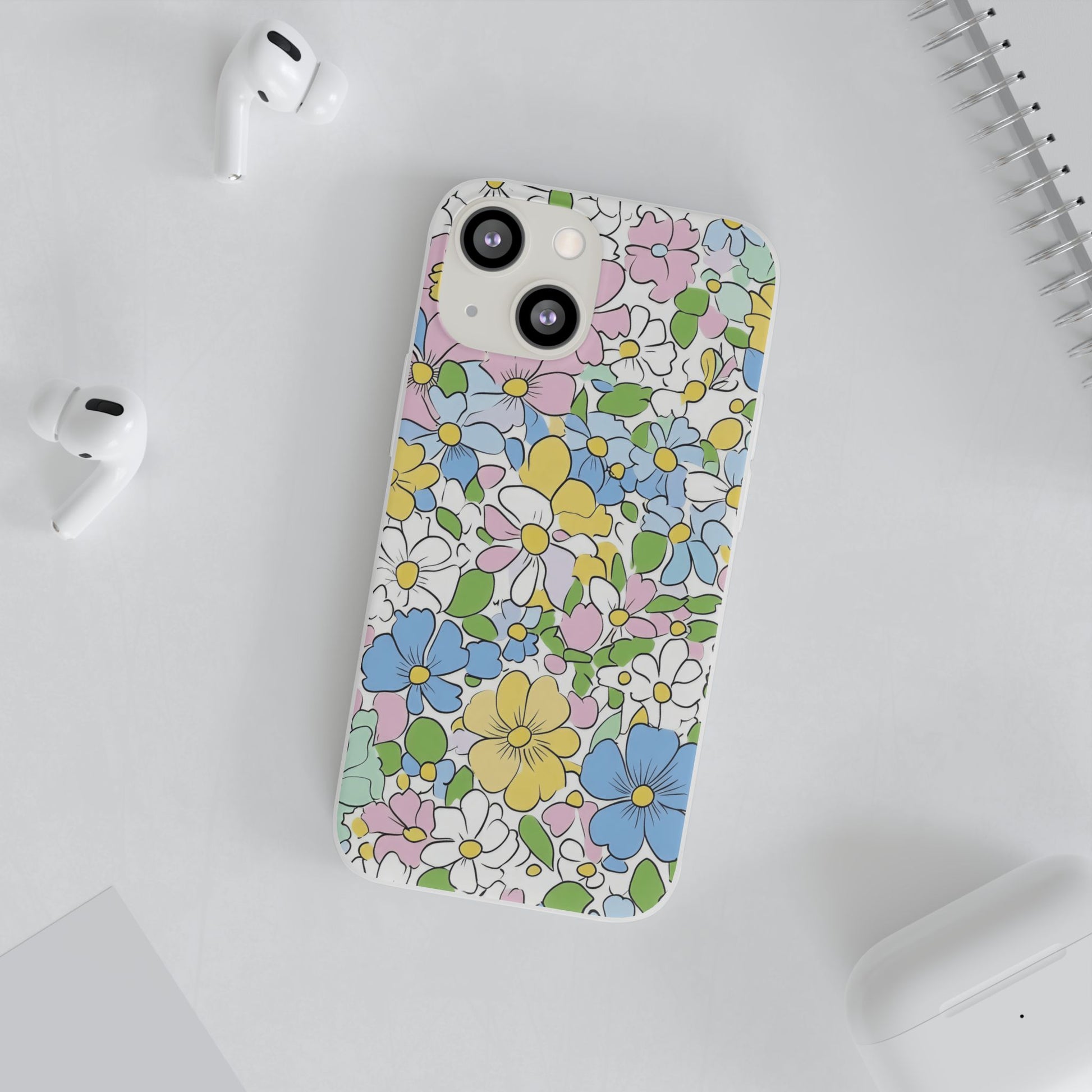 Colorful Floral Clear Flexi Case, Artsulli - Art is Long, Life is Short, Phone Case, , , , , , , 