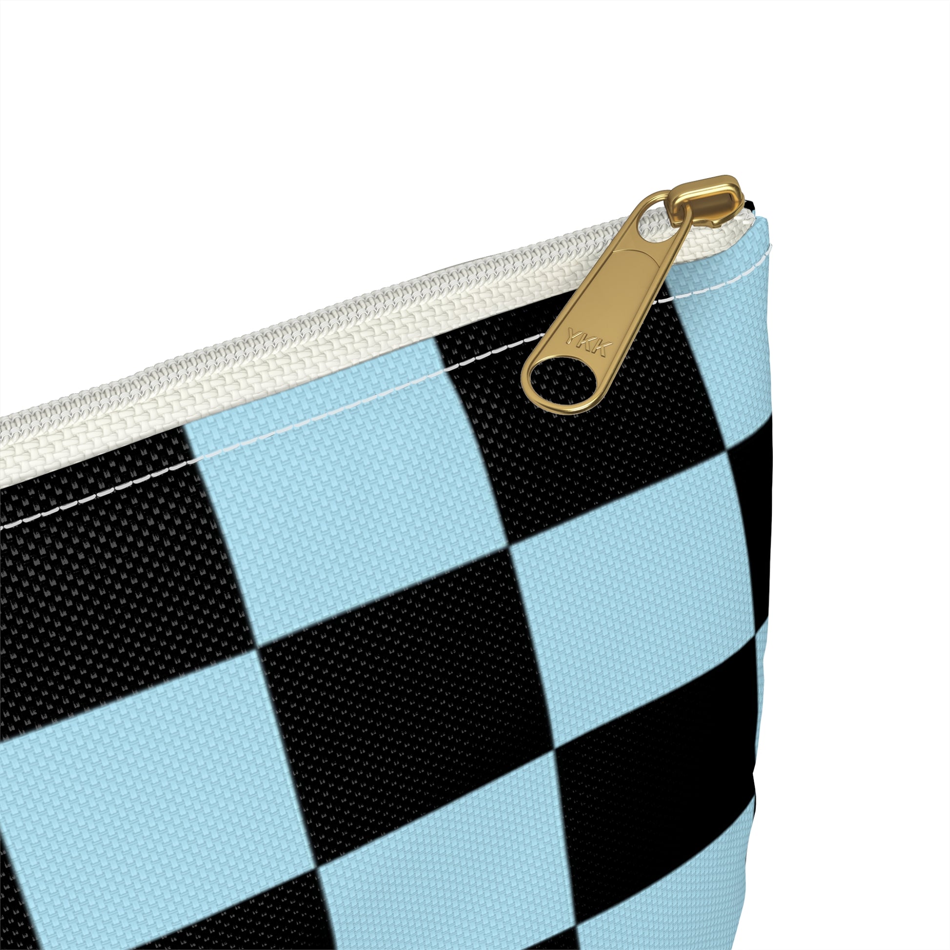 Checkerboard Black and Blue Accessory Pouch, Artsulli - Art is Long, Life is Short, Bags, , , , , , , 