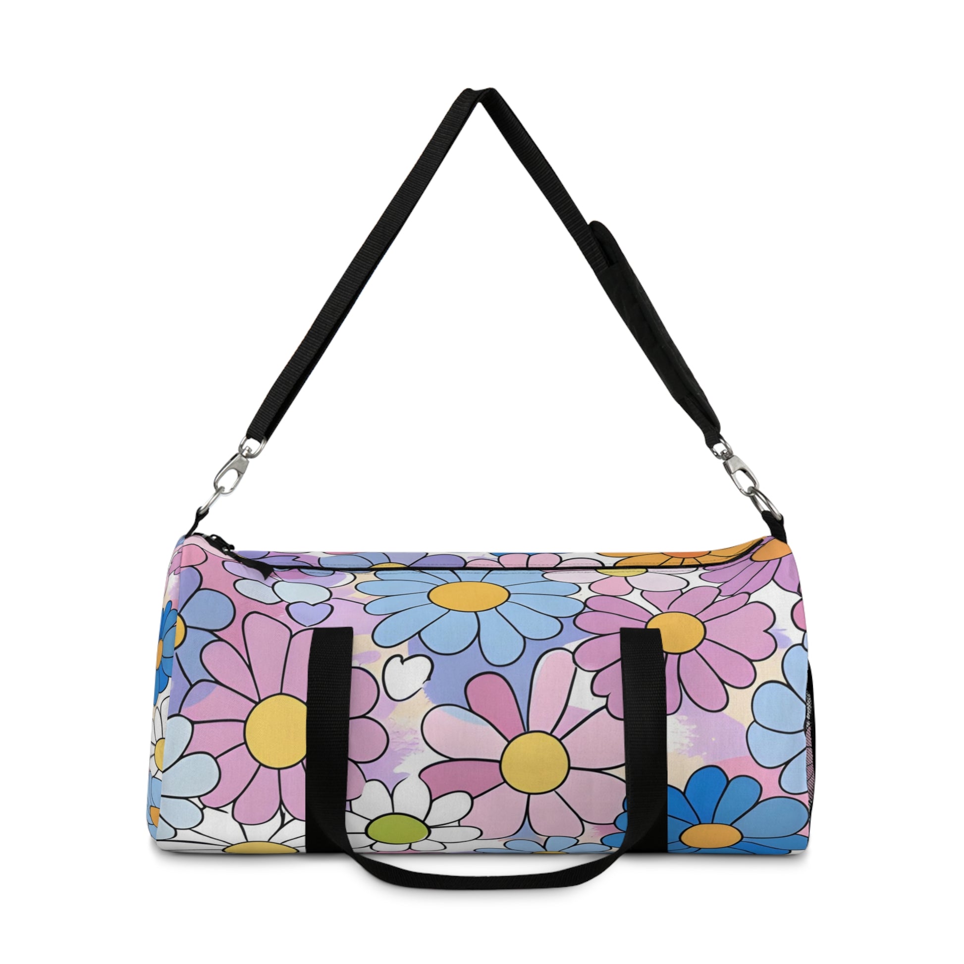 Flower Hour Purple and Blue Duffel Bag, Artsulli - Art is Long, Life is Short, Bags, , , , , , , 
