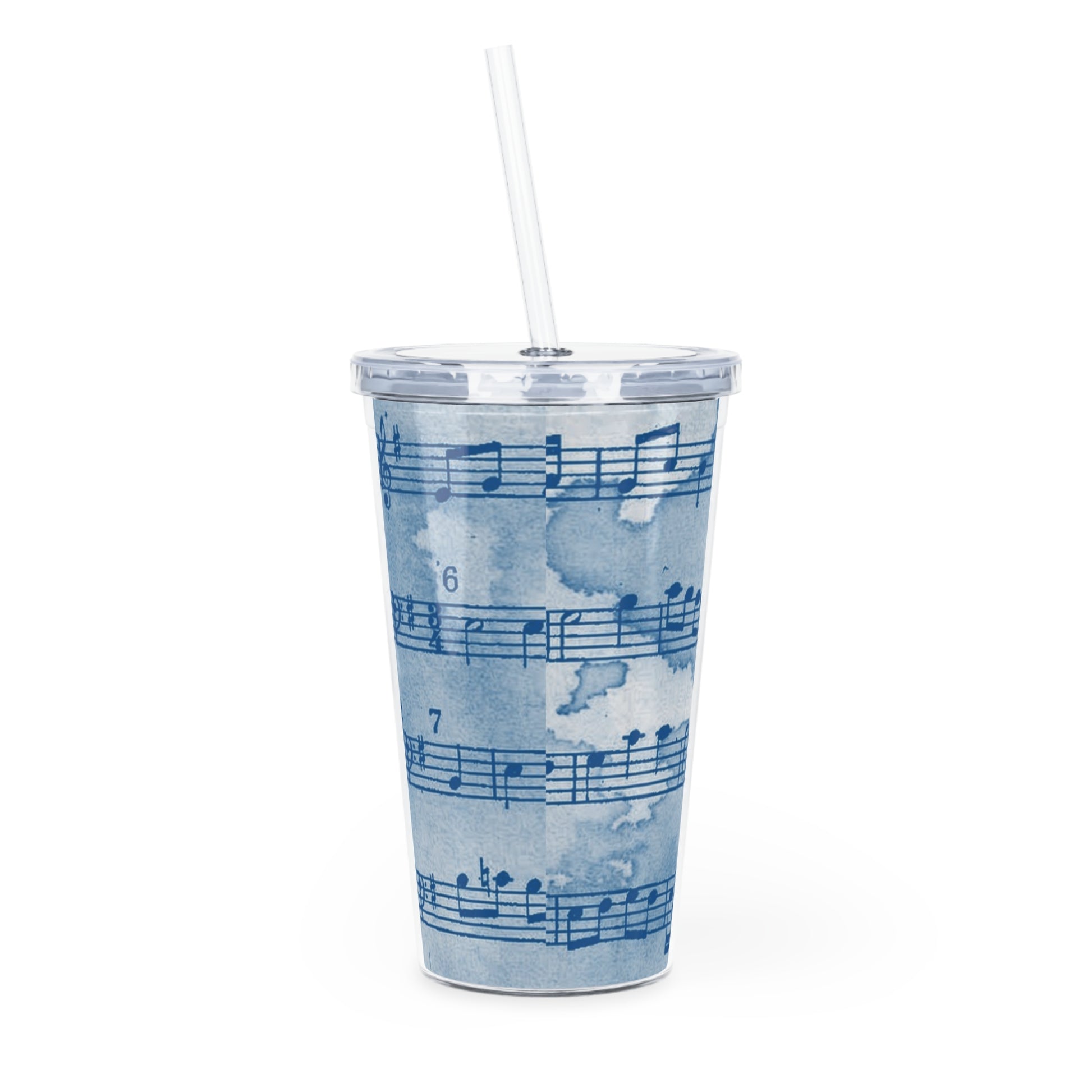 Leaking Manuscript Blue Edition Plastic Tumbler with Straw, Artsulli - Art is Long, Life is Short, Mug, , , , , , , 