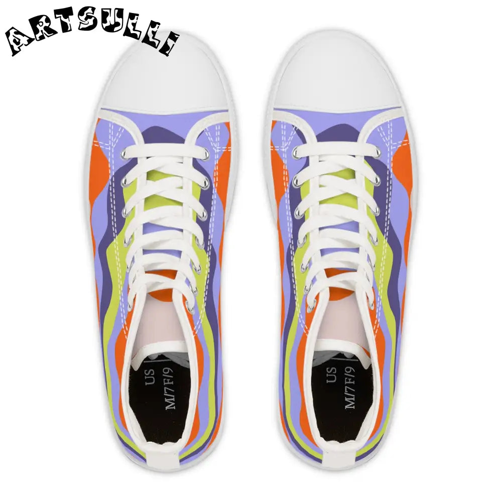 JAKKOUTTHEBXX Waves II Red and Blue Women’s High Top Sneakers