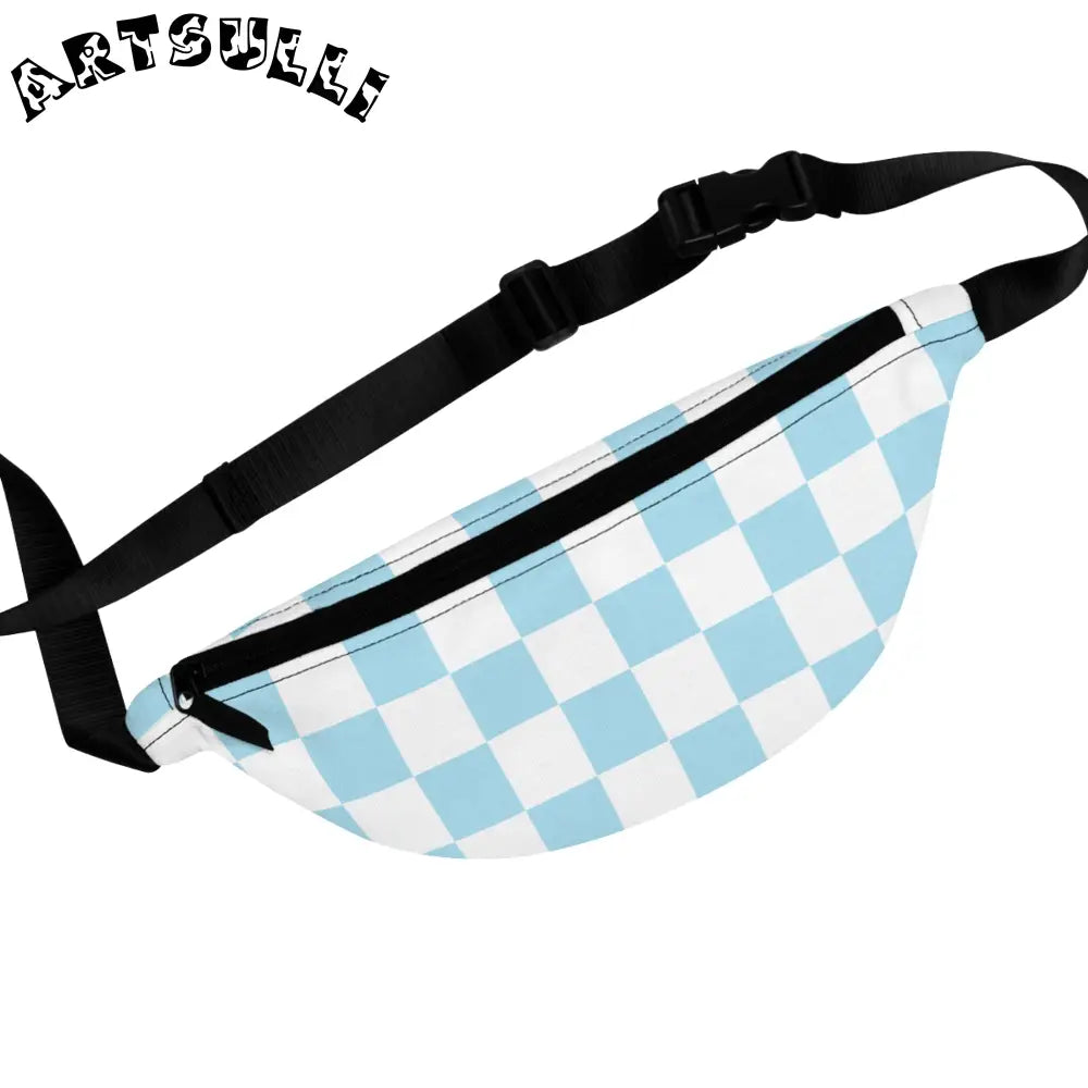 JAKKOUTTHEBXX Checkerboard Sky Blue Fanny Pack JAKKOUTTHEBXX