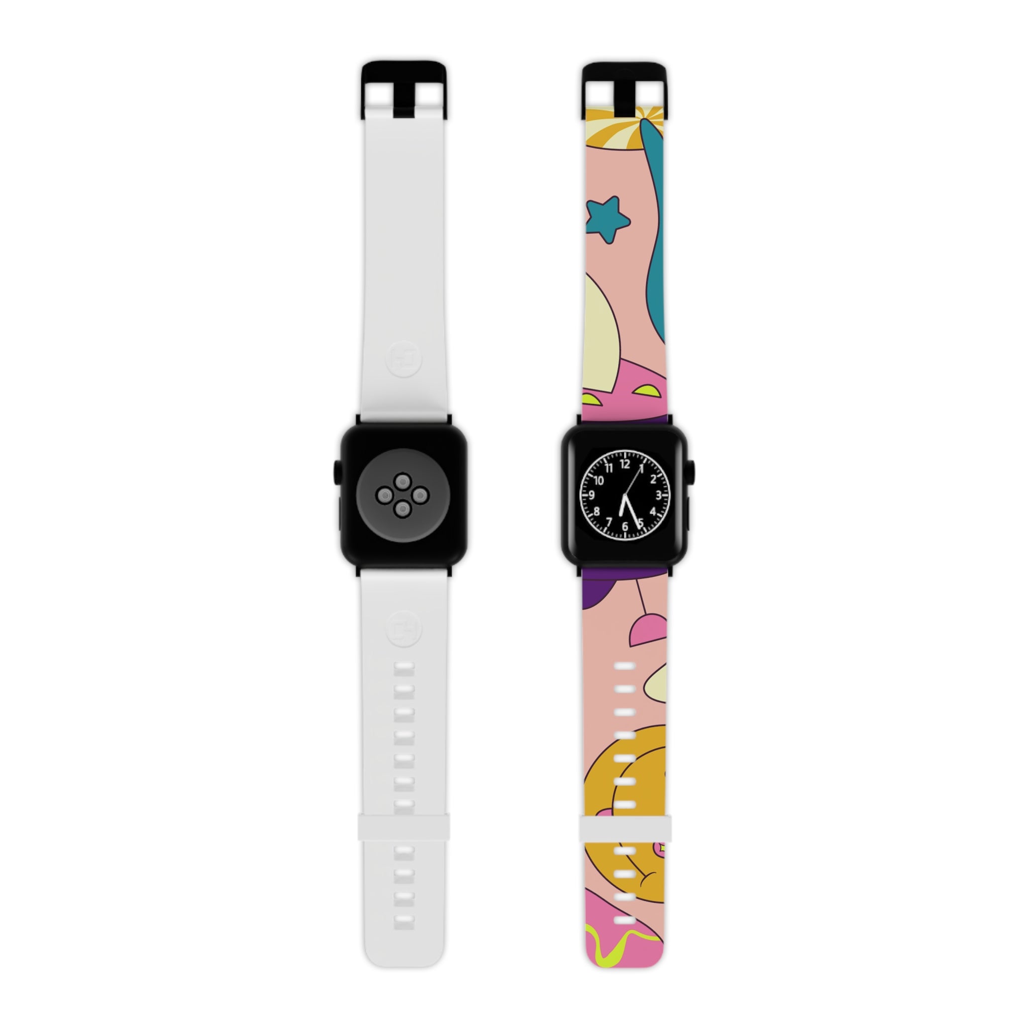 Trippy Spaceships Pink Watch Band for Apple Watch, Artsulli - Art is Long, Life is Short, Accessories, Size, 7.5'' × 0.75'' / 42 - 44 mm, Color, Black, , , 14076720199577