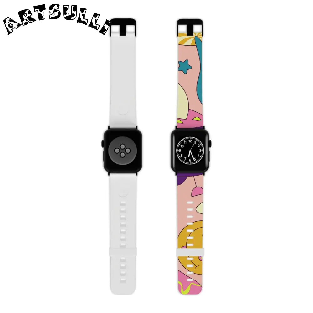JAKKOUTTHEBXX Trippy Spaceships Pink Watch Band for Apple Watch