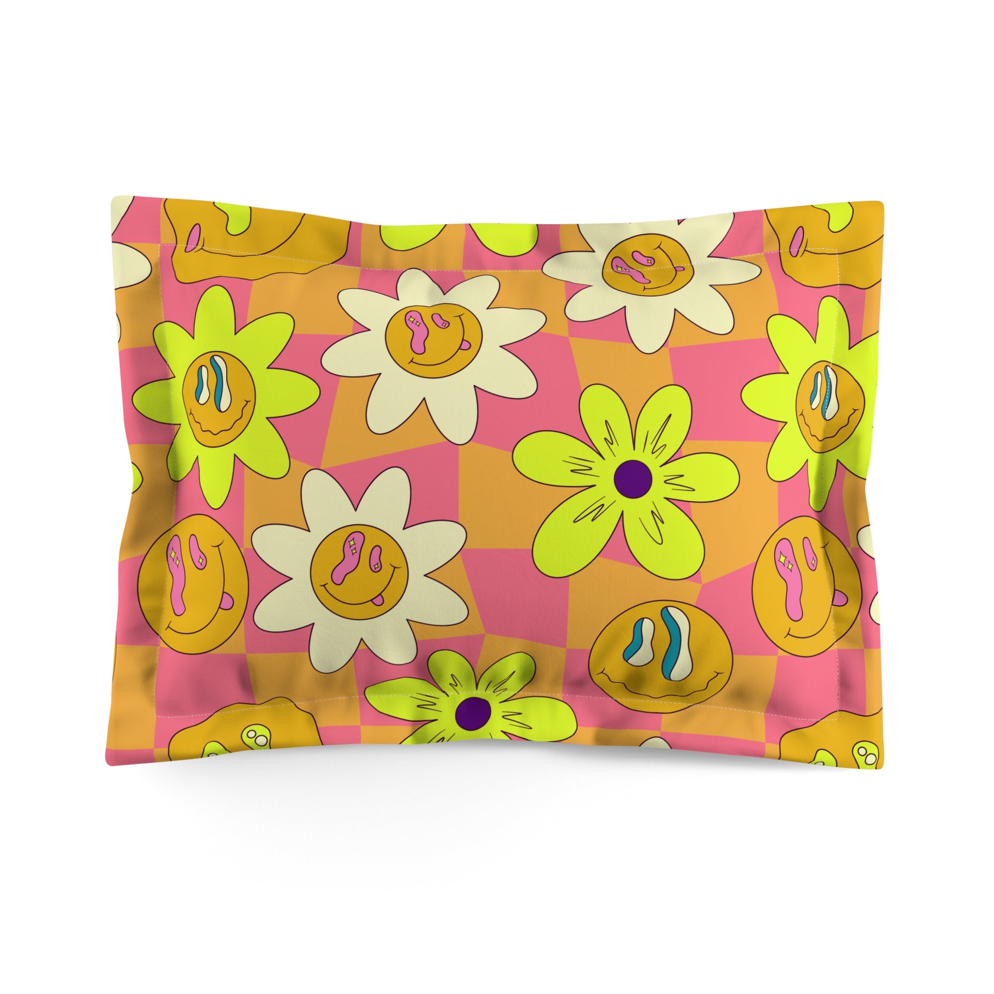Trippy Sour Face Rave Microfiber Pillow Sham, Artsulli - Art is Long, Life is Short, Home Decor, Size, Standard, , , , , 13923376316462