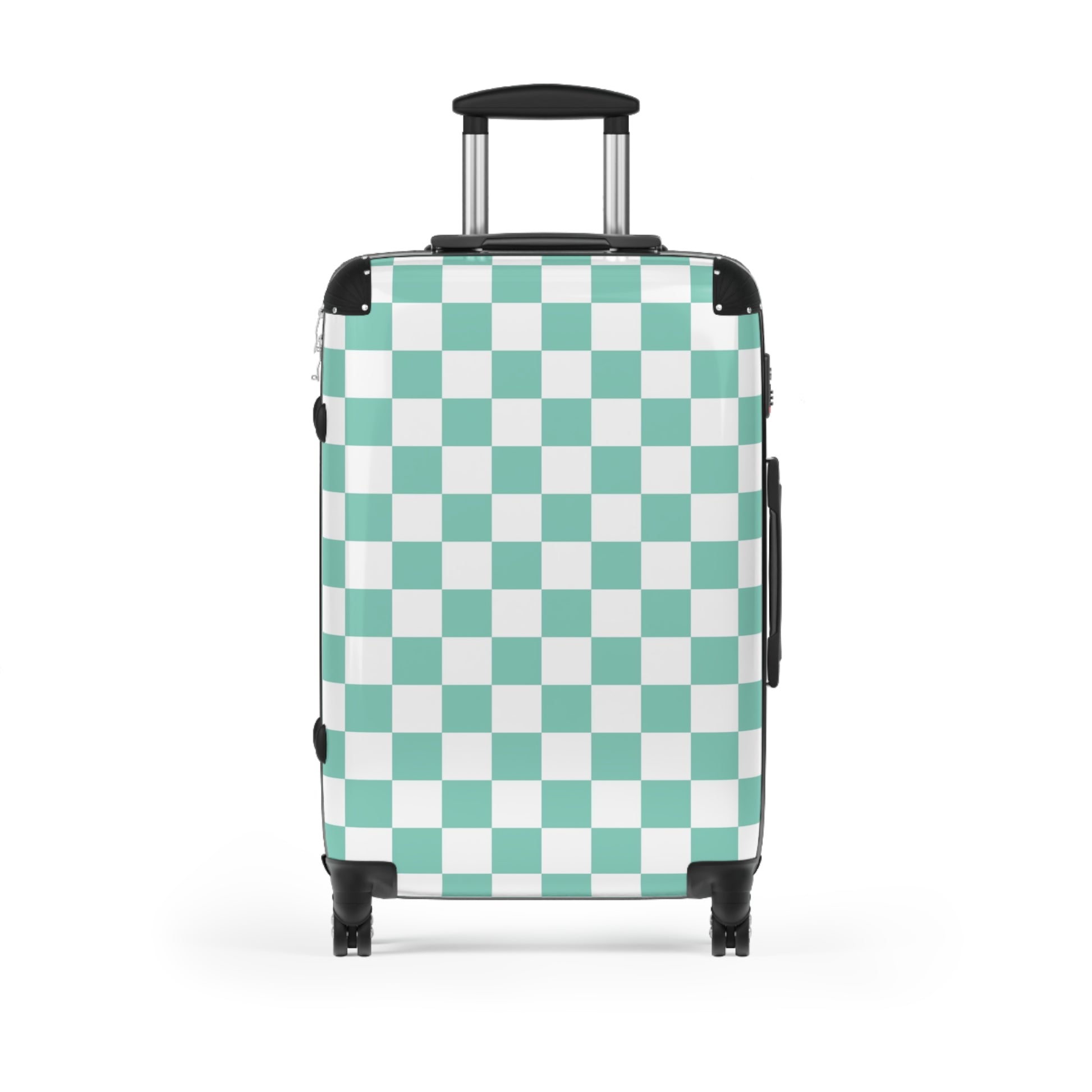 Checkerboard Light Green Suitcase, Artsulli - Art is Long, Life is Short, Bags, Size, Medium, Color, Black, , , 19089351659976154111