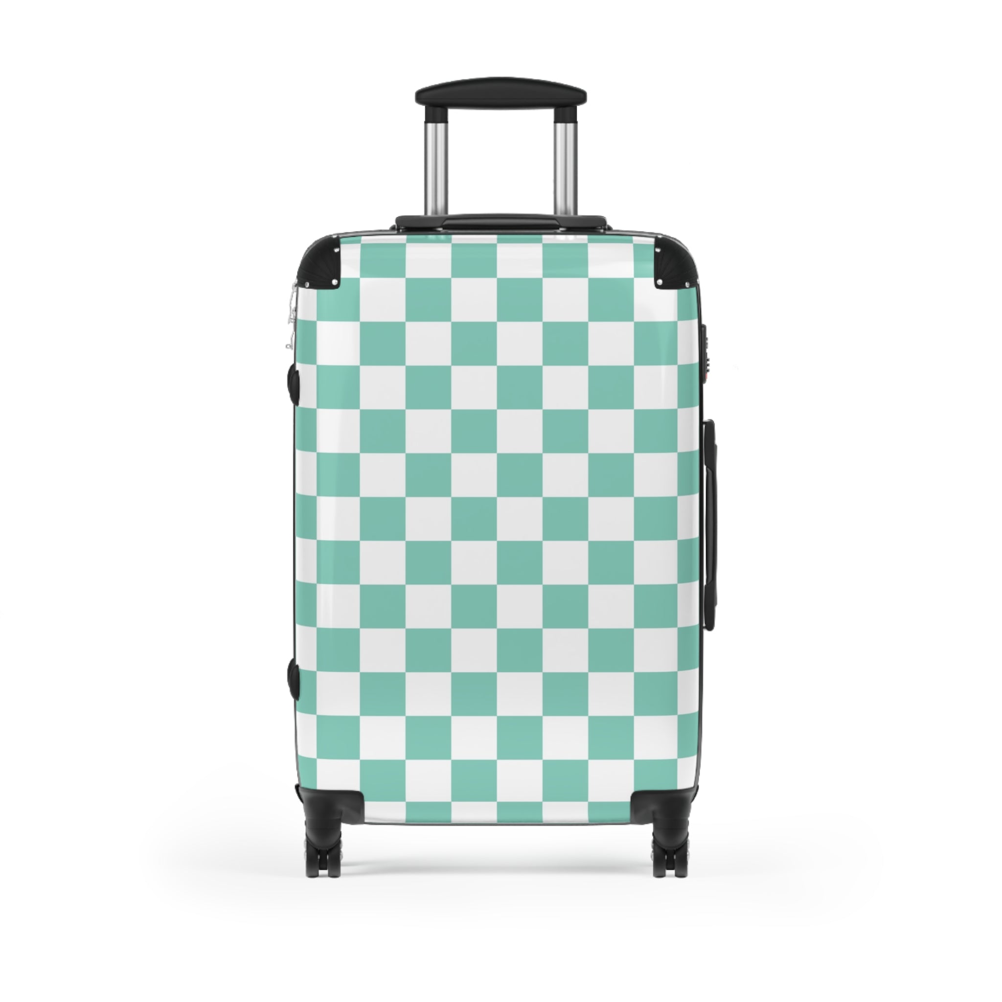 Checkerboard Light Green Suitcase, Artsulli - Art is Long, Life is Short, Bags, Size, Medium, Color, Black, , , 19089351659976154111