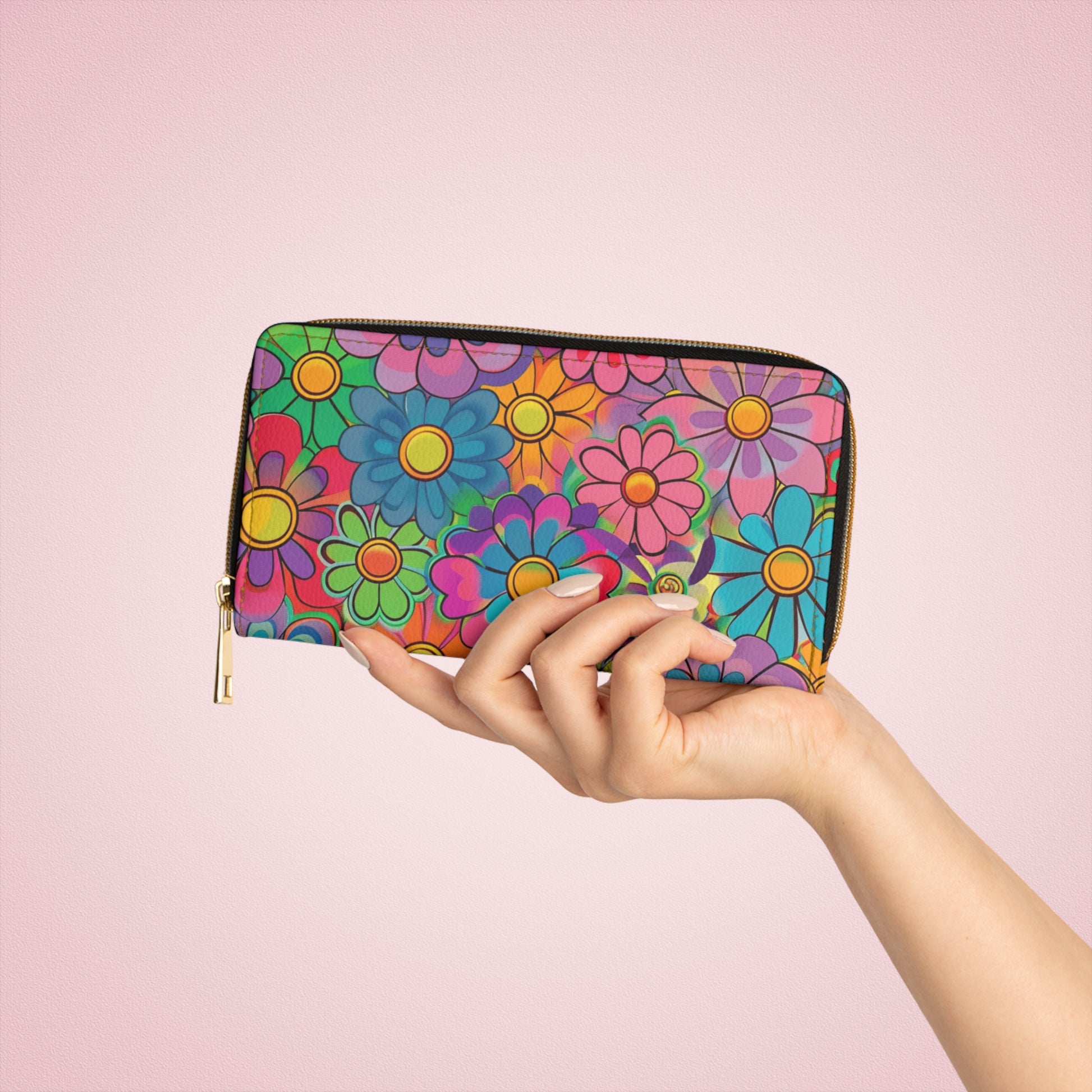 Chromatic Daisy Dream II Zipper Wallet, Artsulli - Art is Long, Life is Short, Accessories, , , , , , , 
