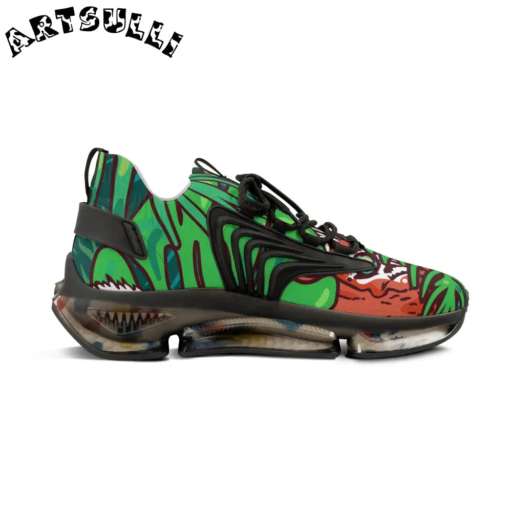 JAKKOUTTHEBXX Tropical Jungle Tigers Green Men’s Mesh Sneakers