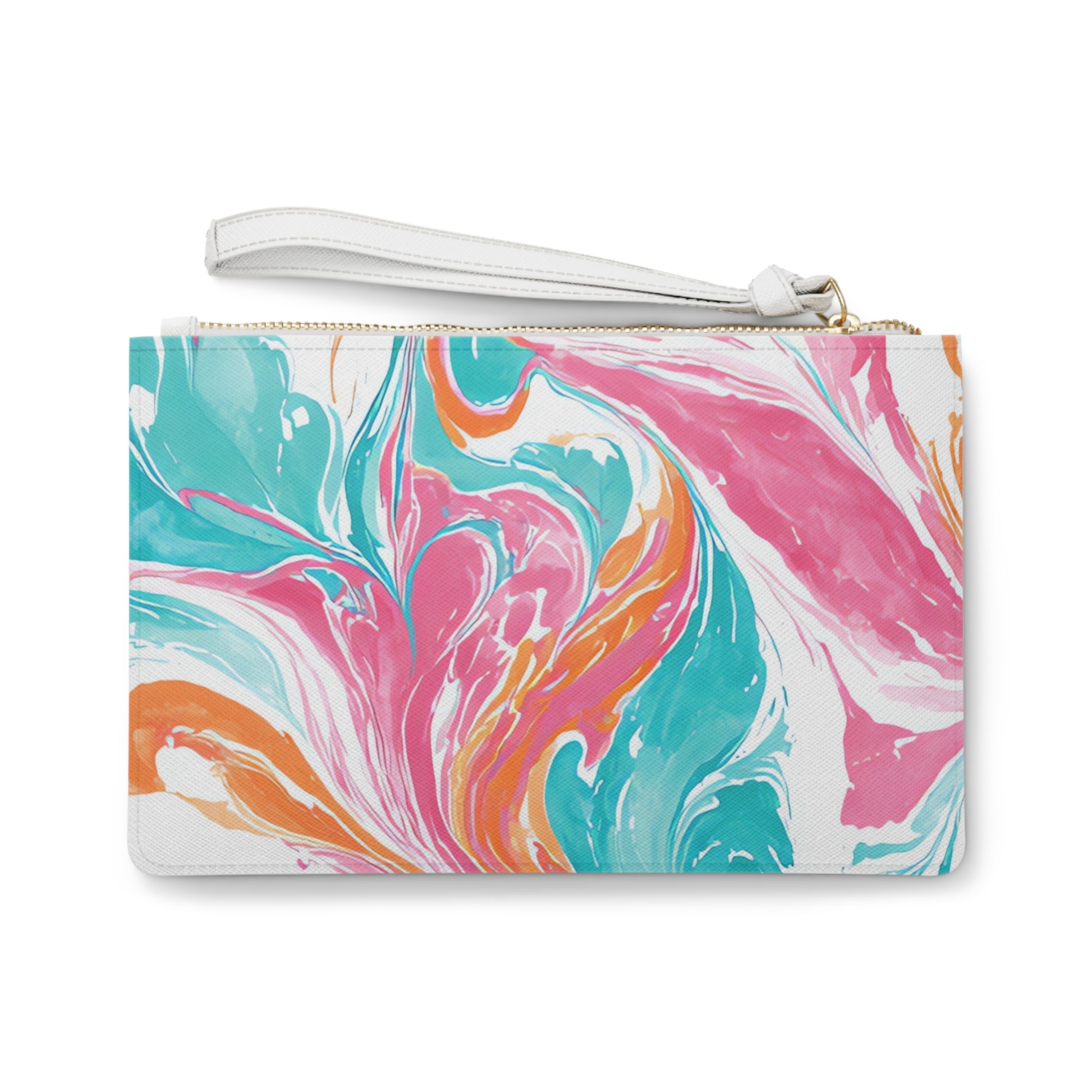 Liquid Pastel Spill Multi-Color Clutch Bag, Artsulli - Art is Long, Life is Short, Bags, , , , , , , 
