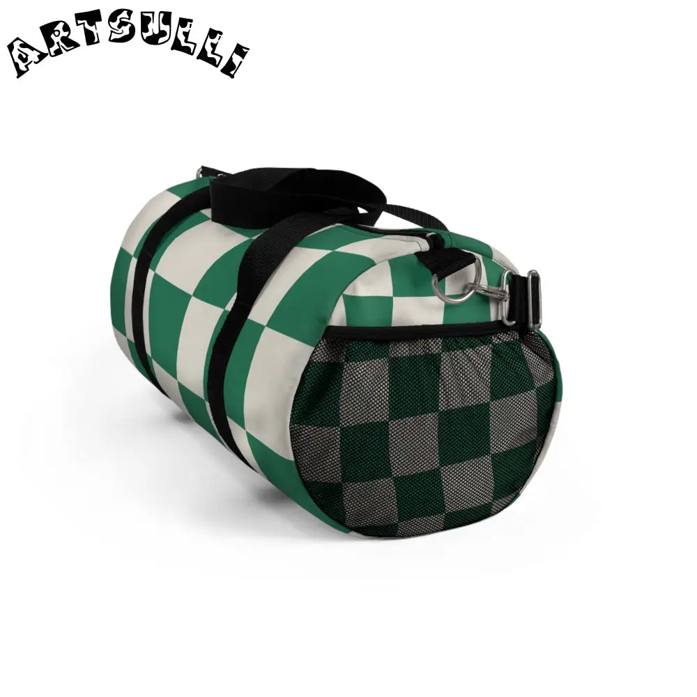 JAKKOUTTHEBXX Checkerboard Dark Green Duffel Bag JAKKOUTTHEBXX