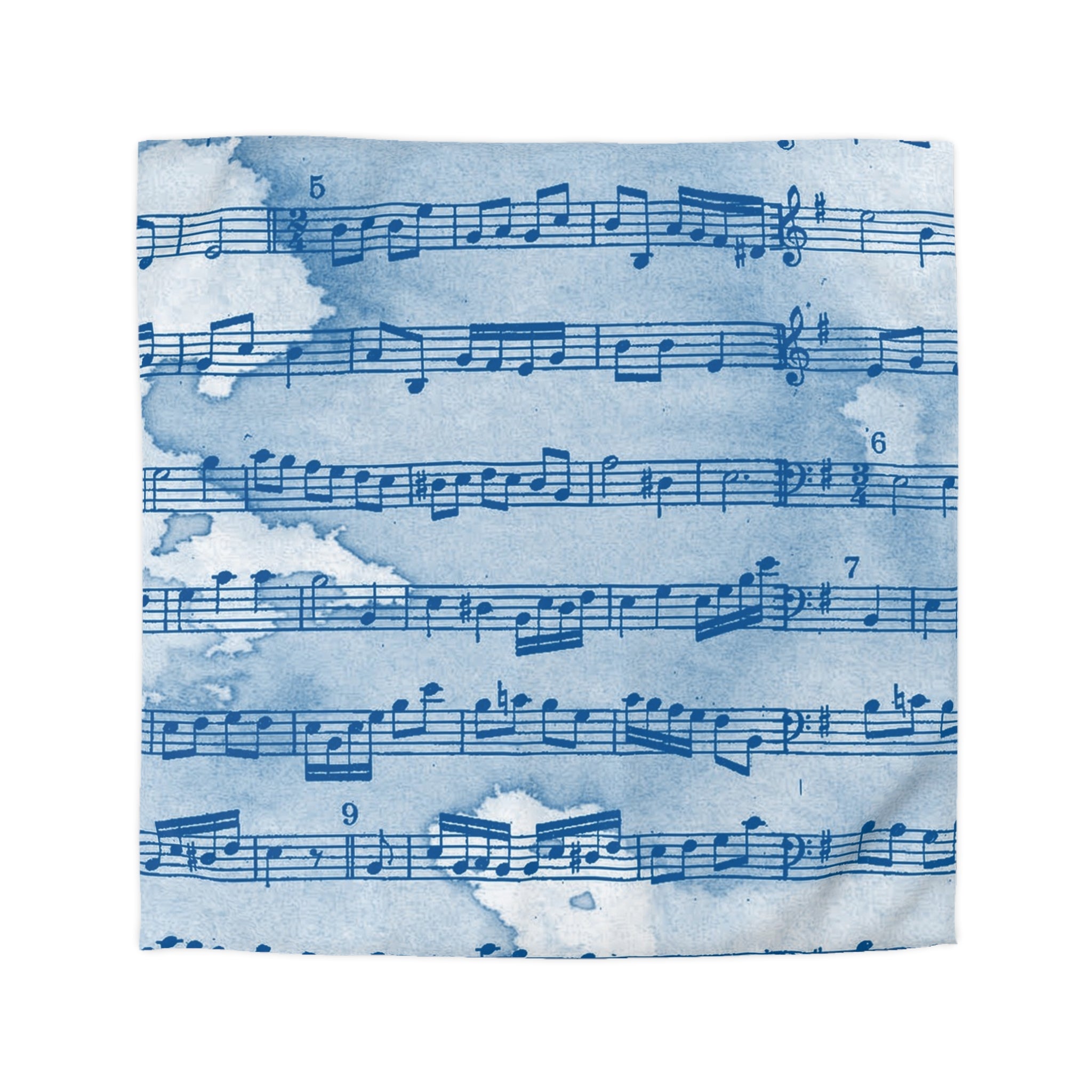 Drip Spill Type Beat Sheet Music Blue Microfiber Duvet Cover, Artsulli - Art is Long, Life is Short, Home Decor, Size, Queen, Color, White, , , 22159623918768834772