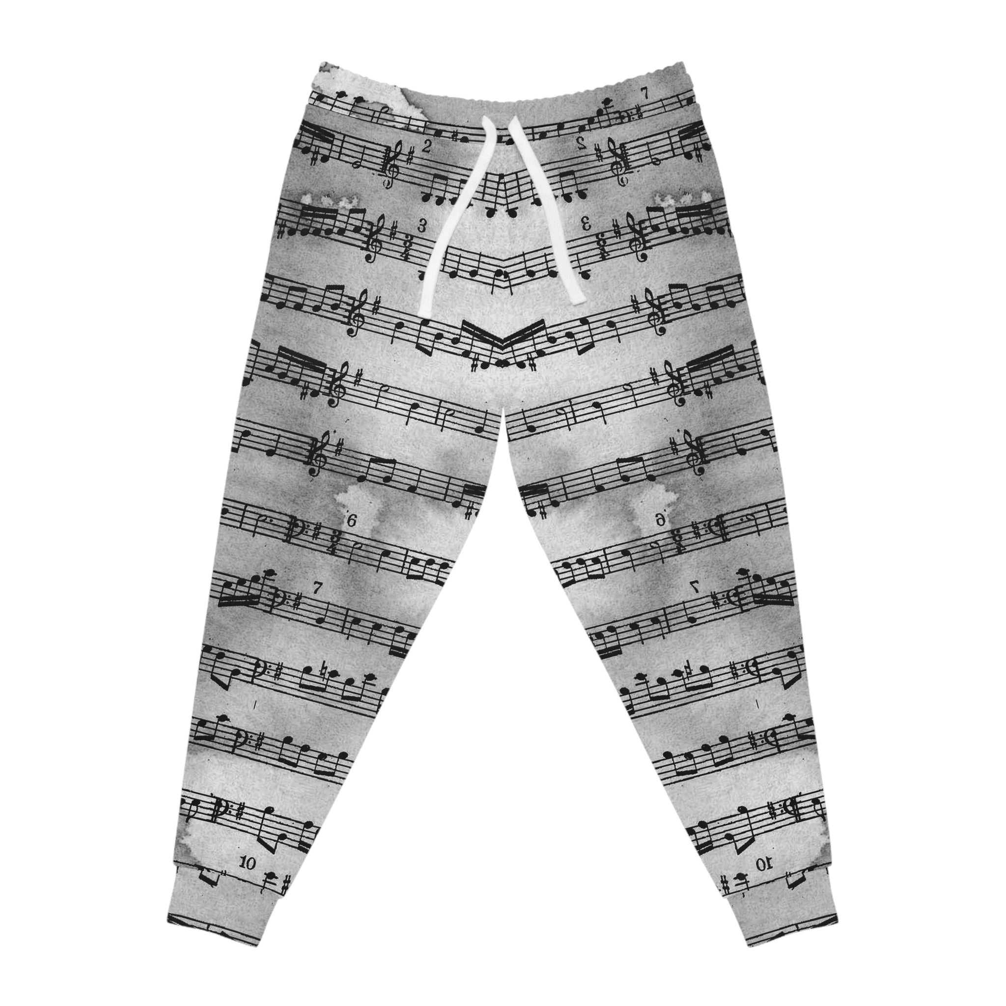 Drip Spill Type Beat Sheet Music II Black Athletic Joggers (AOP), Artsulli - Art is Long, Life is Short, All Over Prints, Size, S, Color, Seam thread color automatically matched to design, , , 15322704573390135056