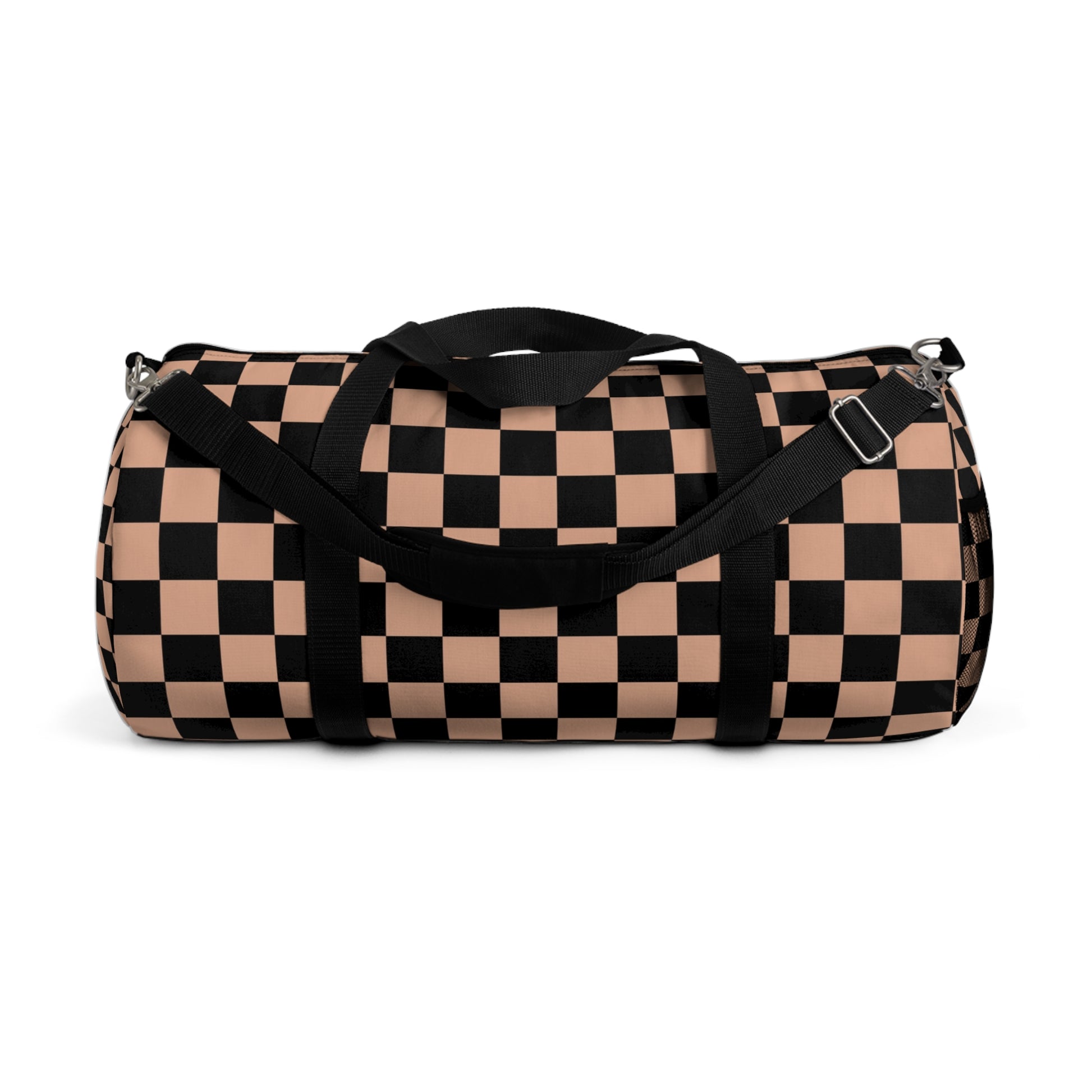 Checkerboard II Soft Orange and Black Duffel Bag, Artsulli - Art is Long, Life is Short, Bags, Size, Large, , , , , 80160856669881796662