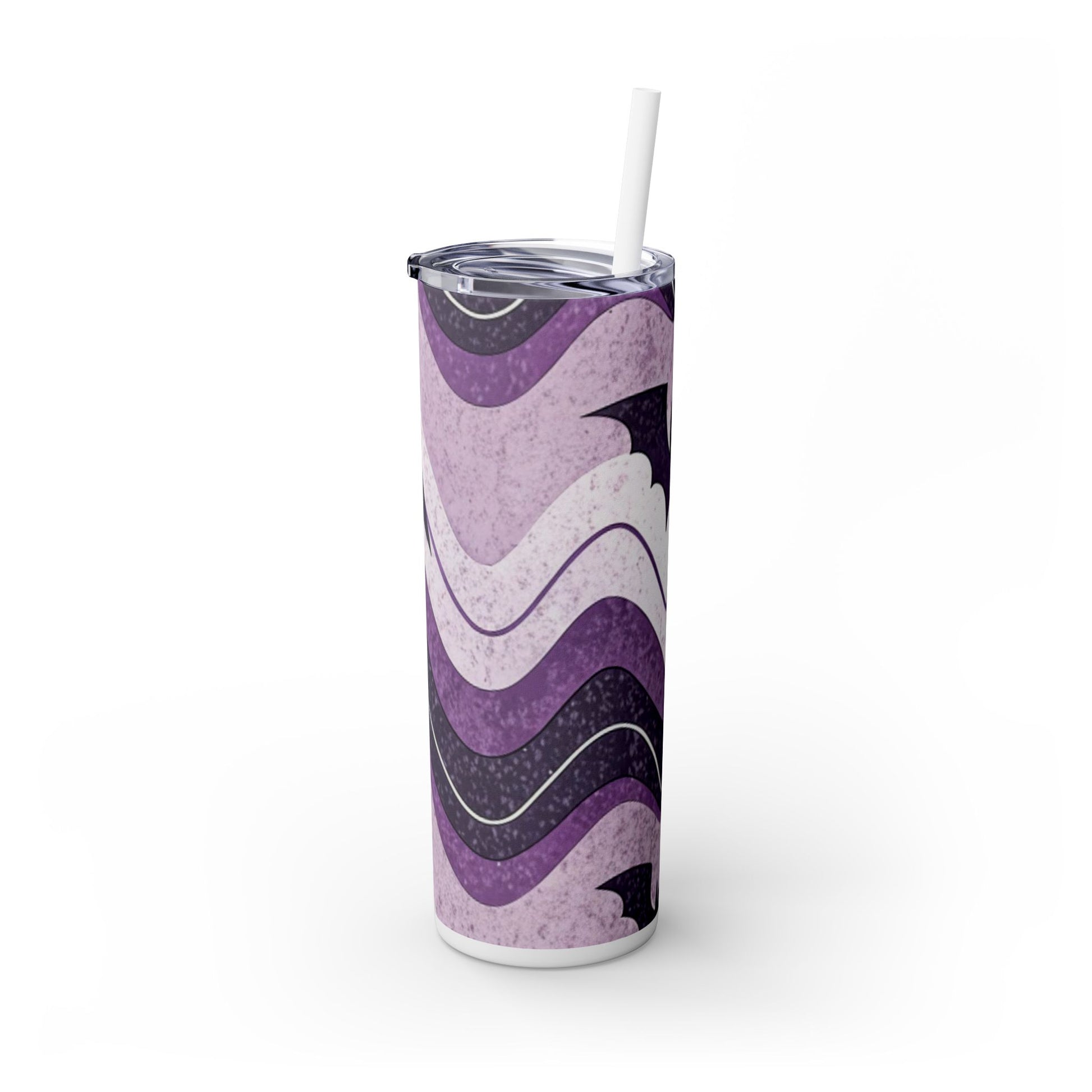 Bat Wave Skinny Tumbler with Straw, 20oz, Artsulli - Art is Long, Life is Short, Mug, , , , , , , 