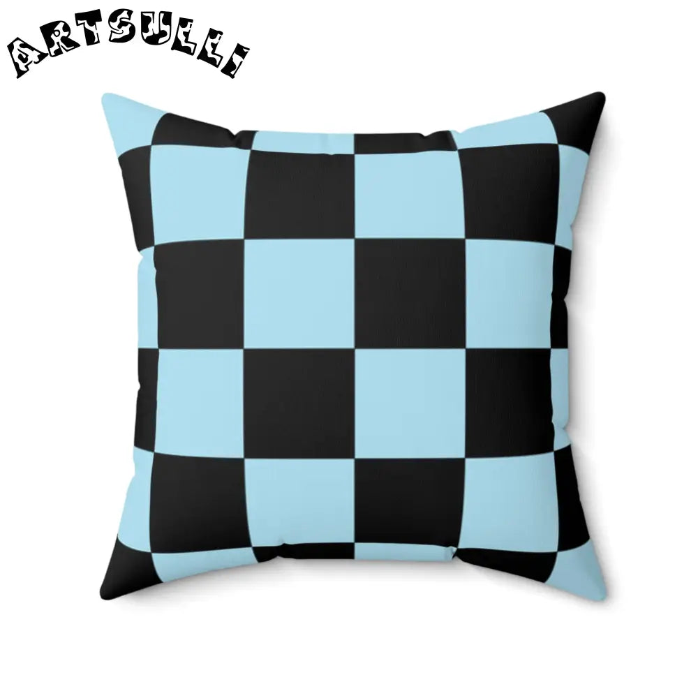 JAKKOUTTHEBXX Checkerboard Black and Blue Spun Polyester Square