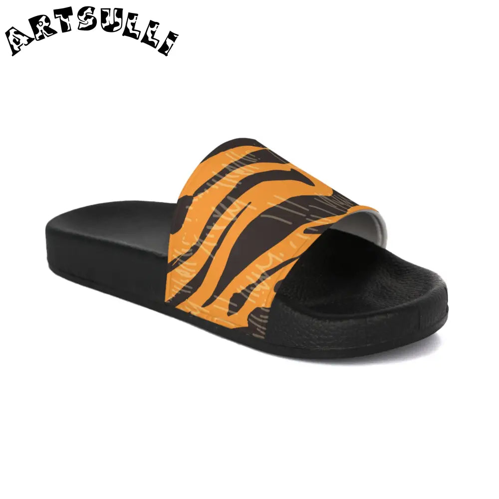 JAKKOUTTHEBXX Tiger Scratches Orange & Black Men’s Slide Sandals