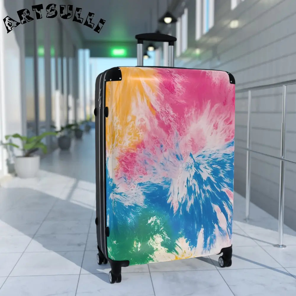 JAKKOUTTHEBXX Tie Dye Canvas Surface Spinner Suitcase 2025