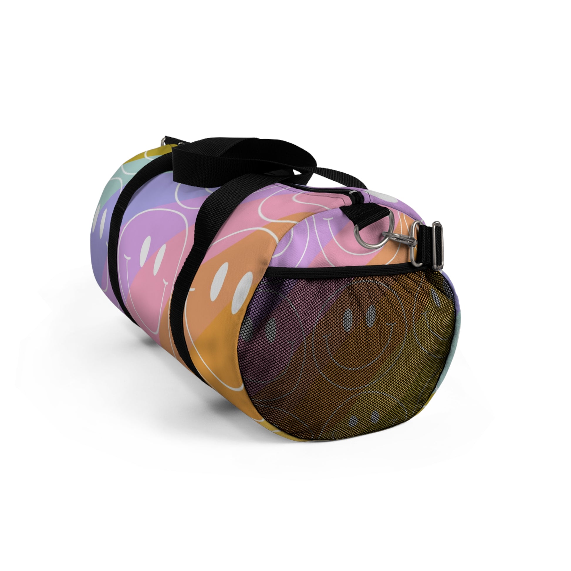 Smiley Face x Rainbow Stripes Multi-Color Duffel Bag, Artsulli - Art is Long, Life is Short, Bags, , , , , , , 