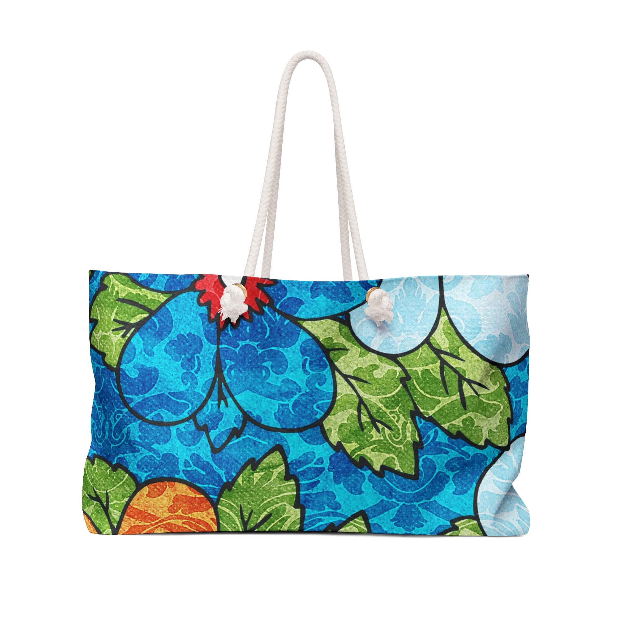 Blue Orange Groovy Weekender Bag, Artsulli - Art is Long, Life is Short, Bags, Size, 24" × 13", , , , , 26662853204553748985
