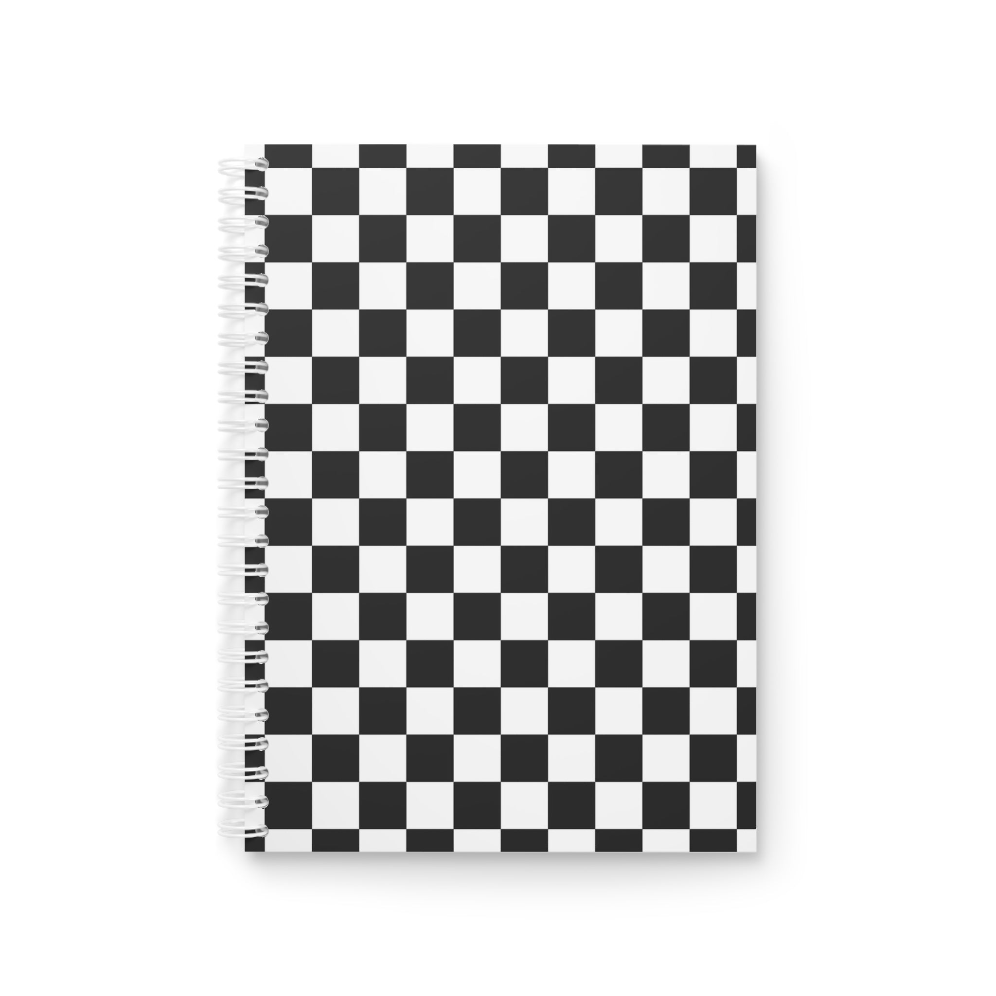 Checkerboard White and Black Spiral Notebook, Artsulli - Art is Long, Life is Short, Paper products, Size, One Size, , , , , 32016632535675948849