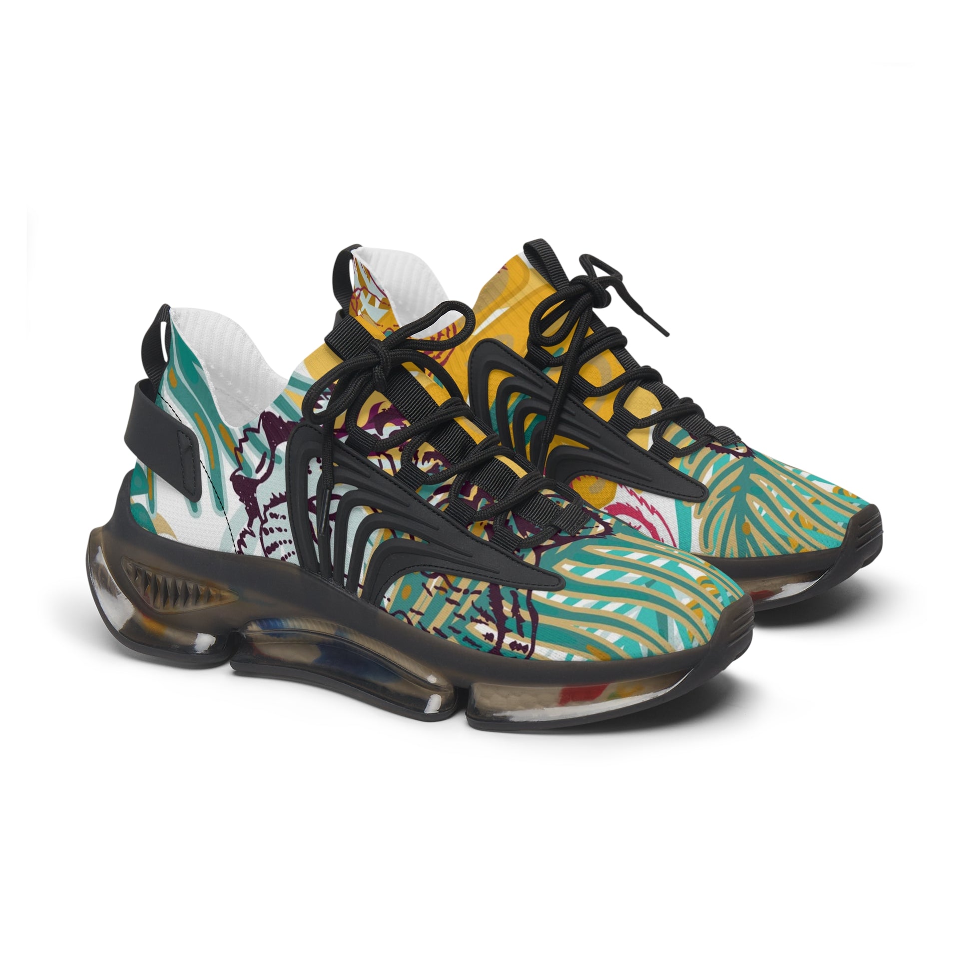 Tropical Jungle Tigers Brown and Green Women's Mesh Sneakers, Artsulli - Art is Long, Life is Short, Shoes, Color, Black sole, Size, US 5.5, , , 14580312593230