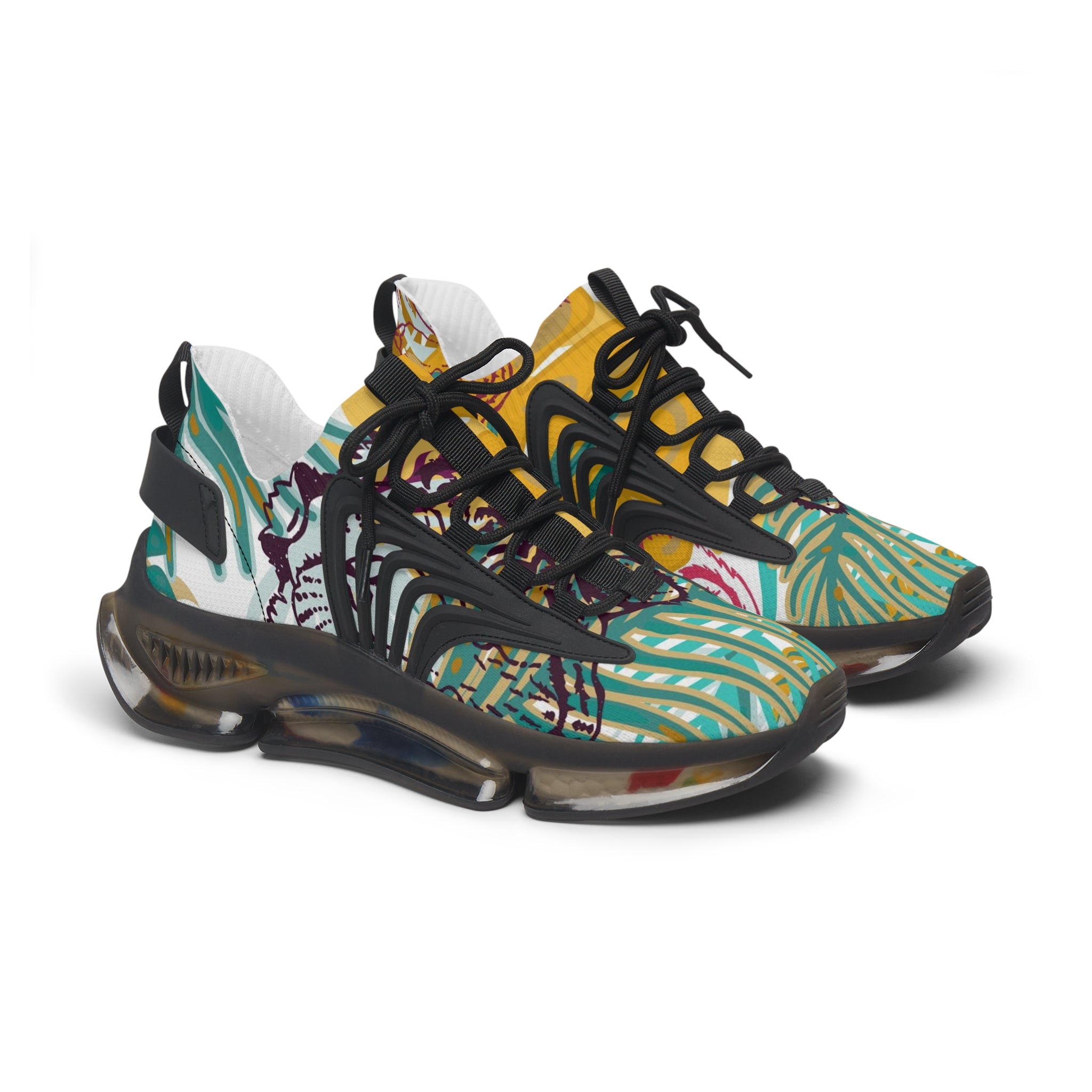 Tropical Jungle Tigers Brown and Green Women's Mesh Sneakers, Artsulli - Art is Long, Life is Short, Shoes, Color, Black sole, Size, US 5.5, , , 14580312593230