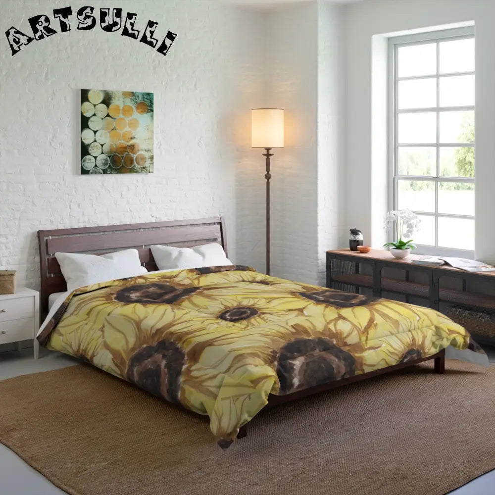 JAKKOUTTHEBXX Retro Anime Sunflower Comforter JAKKOUTTHEBXX Artsulli