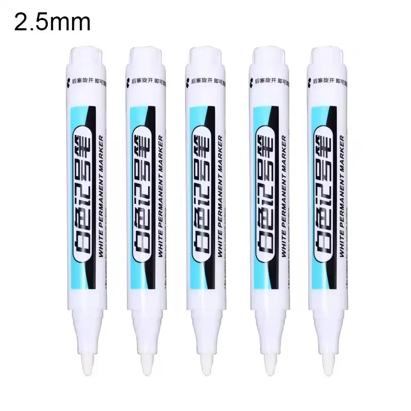 Buy The Best By Artsulli - Art is Long Life Short - 0.7/1.0/2.5MM White Permanent Marker Pens Markers Paint Pen For Wood Plastic Leather