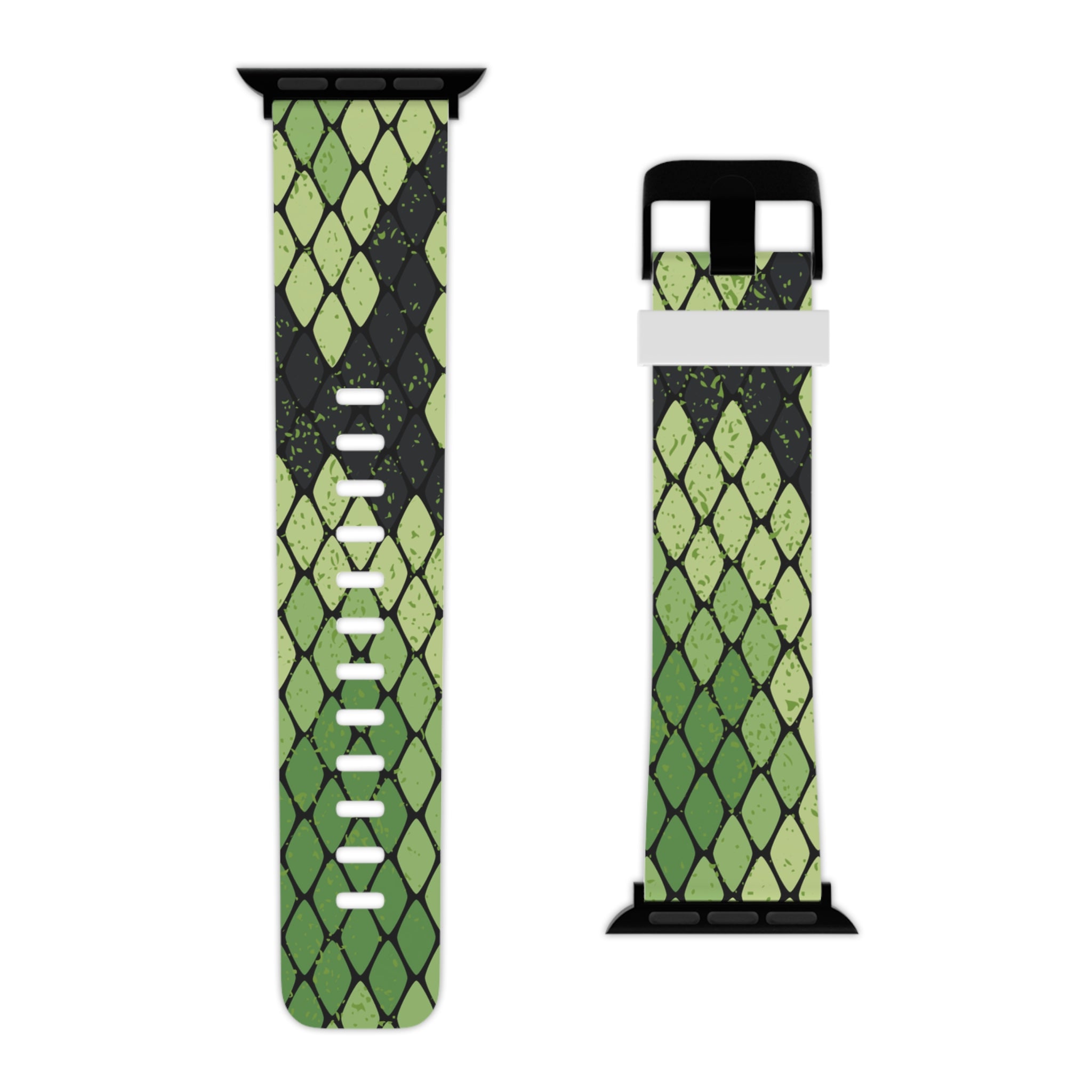 Snake Skin Green and Black Watch Band for Apple Watch, Artsulli - Art is Long, Life is Short, Accessories, , , , , , , 