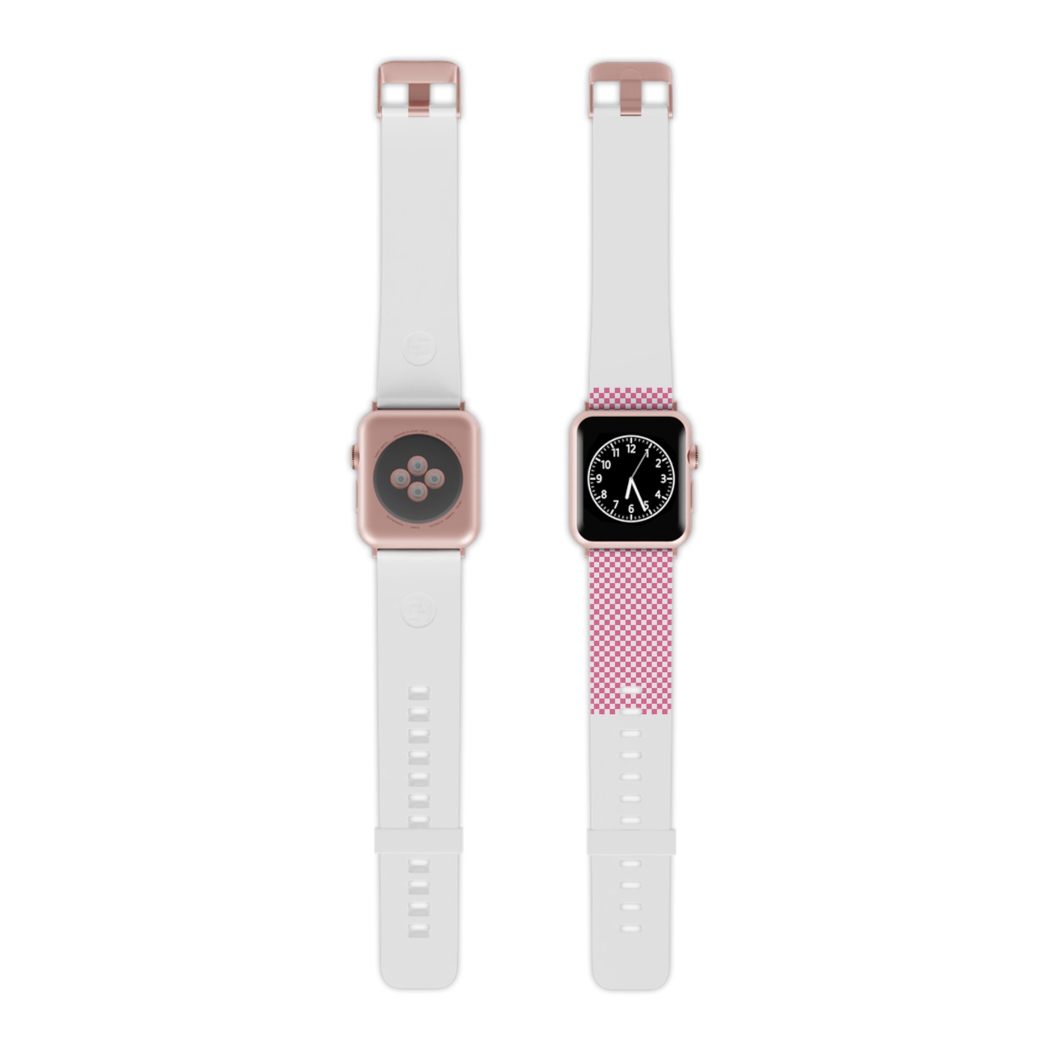 Yuyushiki Pink Check Watch Band for Apple Watch, Artsulli - Art is Long, Life is Short, Accessories, Size, 8'' × 0.75'' / 38 - 40 mm, Color, Rose Gold, , , 29183260469399369418