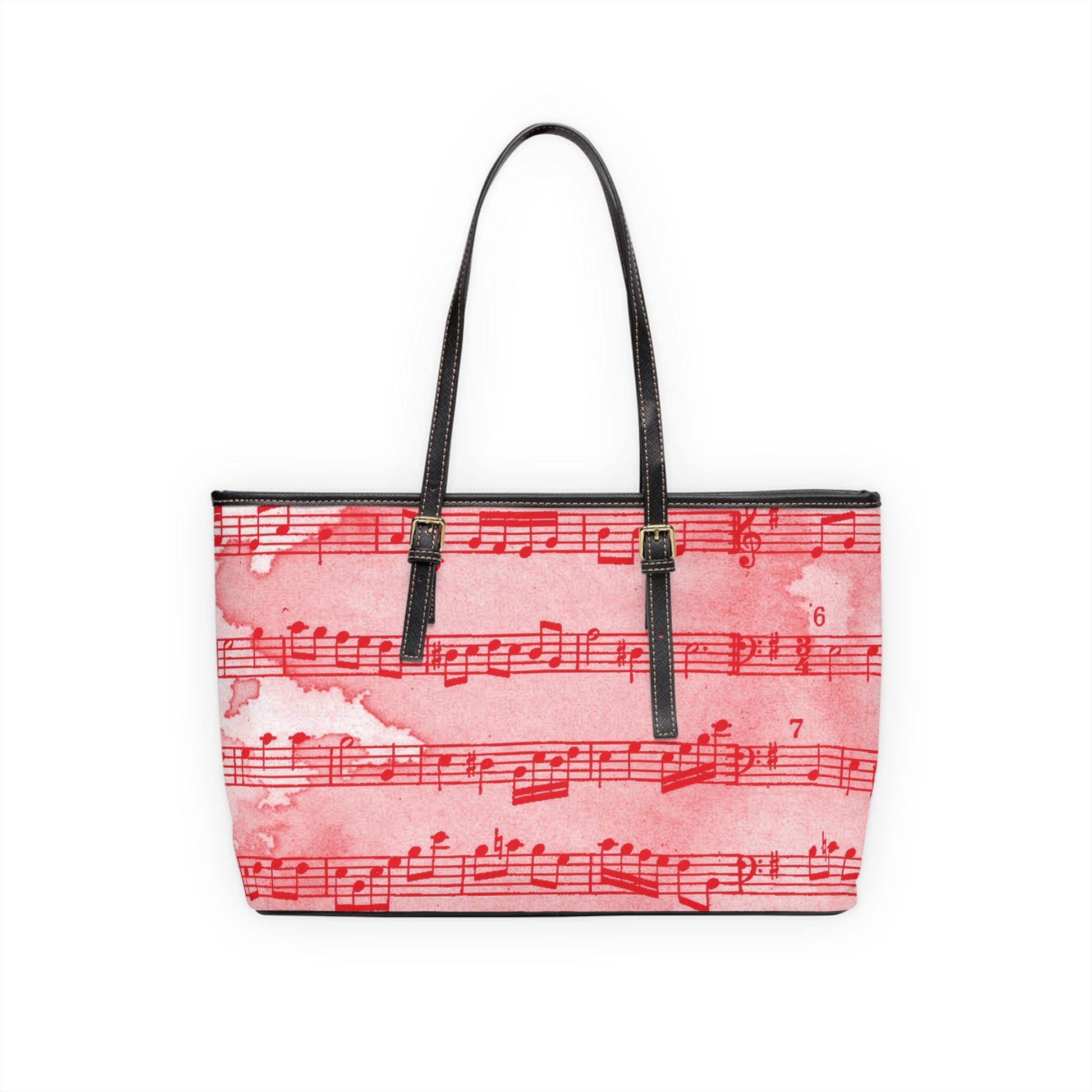 Drip Spill Type Beat Sheet Music Red PU Leather Shoulder Bag, Artsulli - Art is Long, Life is Short, Bags, , , , , , , 
