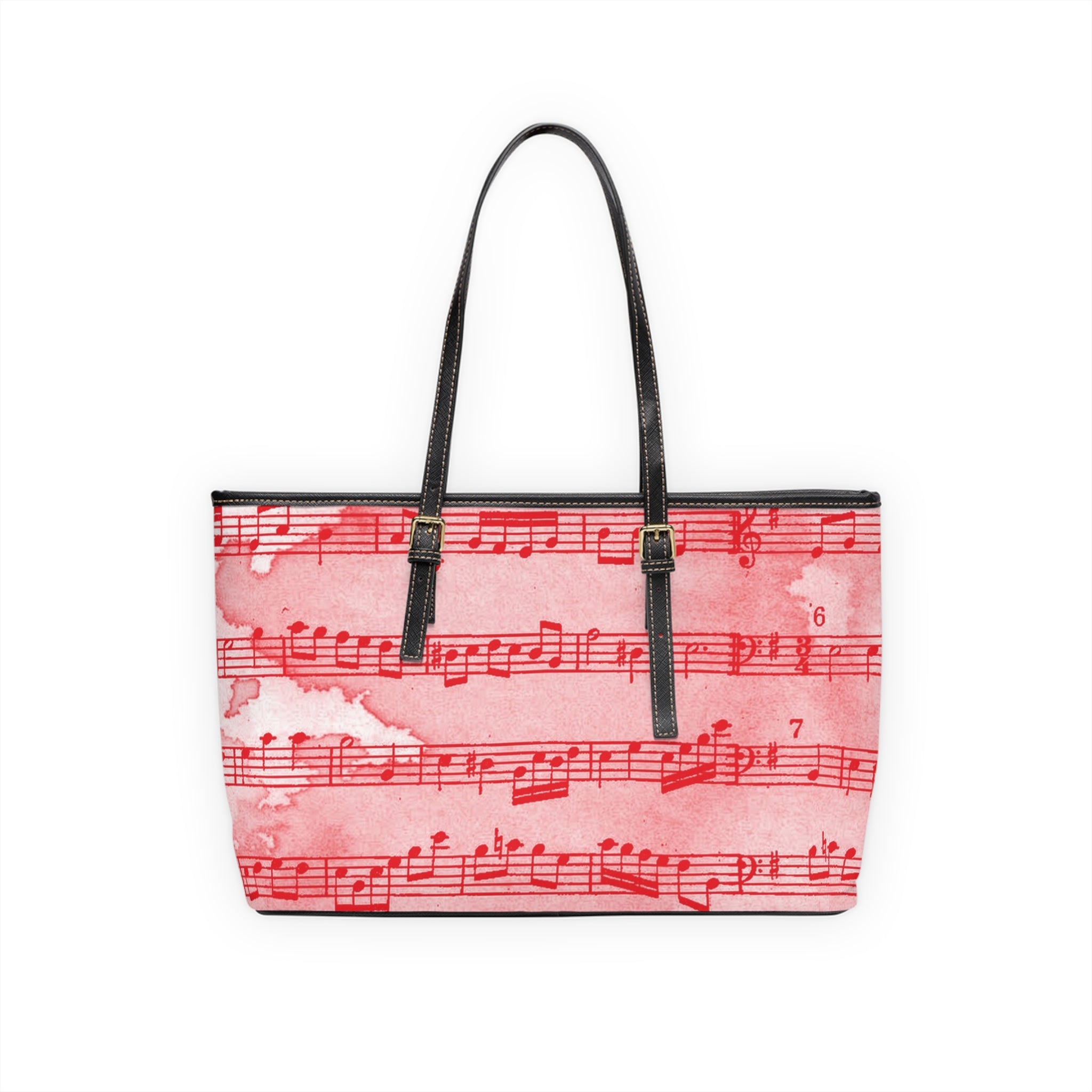 Drip Spill Type Beat Sheet Music Red PU Leather Shoulder Bag, Artsulli - Art is Long, Life is Short, Bags, , , , , , , 