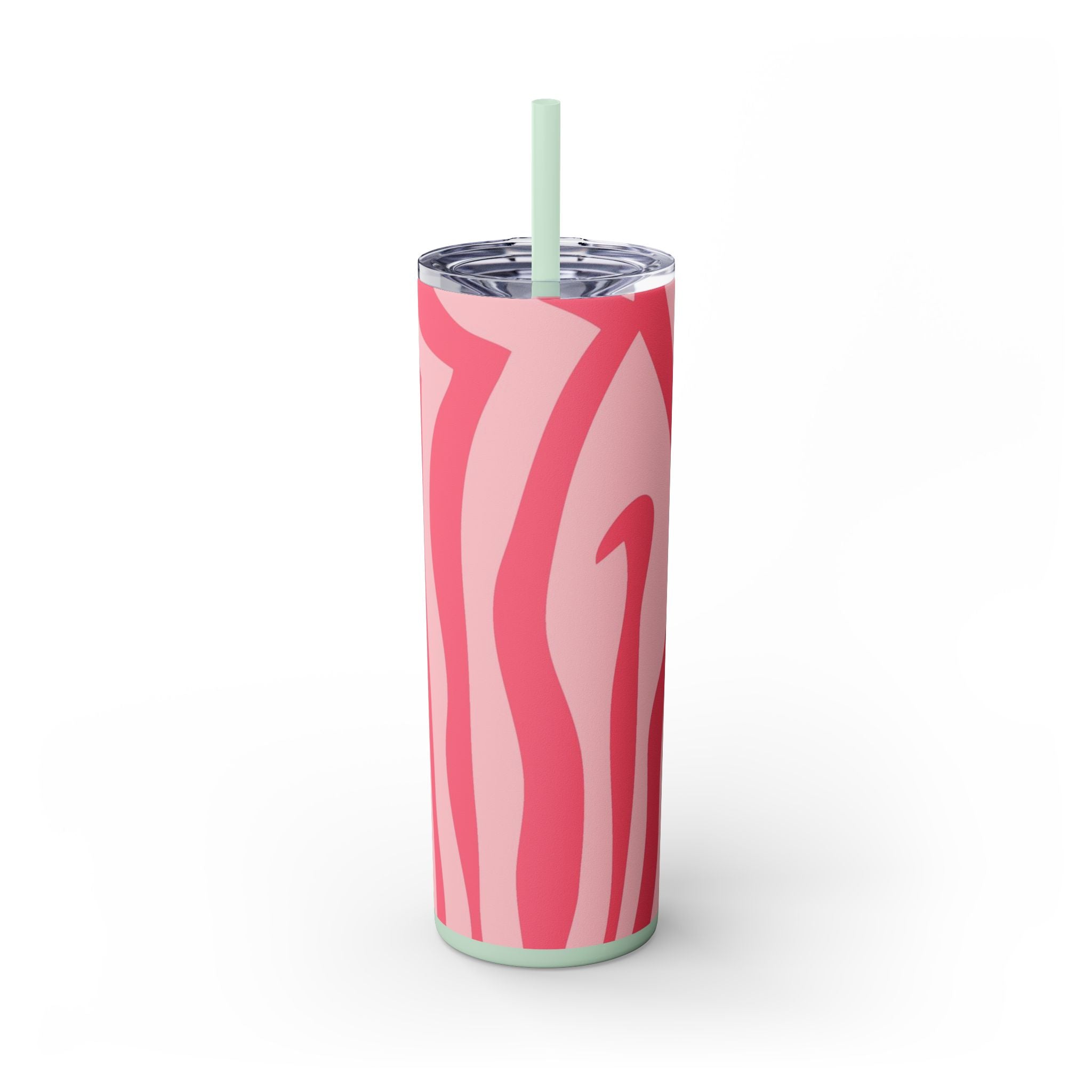 Nagels Pink Zebra Skinny Tumbler with Straw, 20oz, Artsulli - Art is Long, Life is Short, Mug, Finish, Glossy, Color, Seafoam, Size, 20oz, 84051121381552
