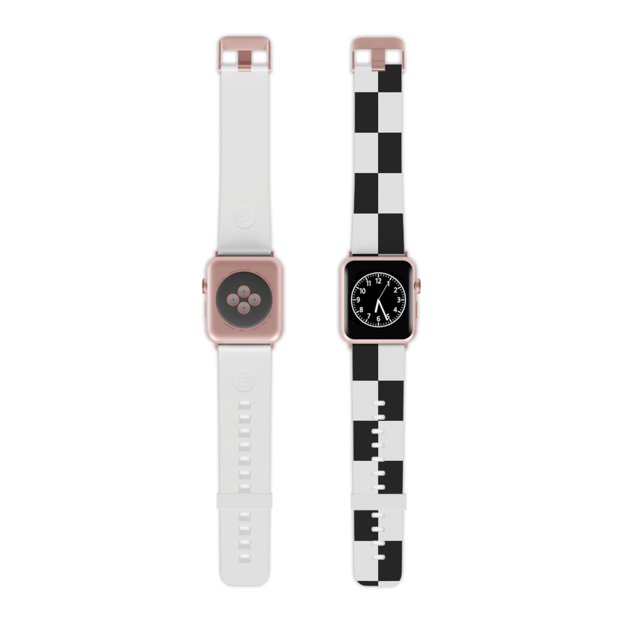 Checkerboard Black and White Watch Band for Apple Watch, Artsulli - Art is Long, Life is Short, Accessories, Size, 7.5'' × 0.75'' / 38 - 40 mm, Color, Rose Gold, , , 24871944112042