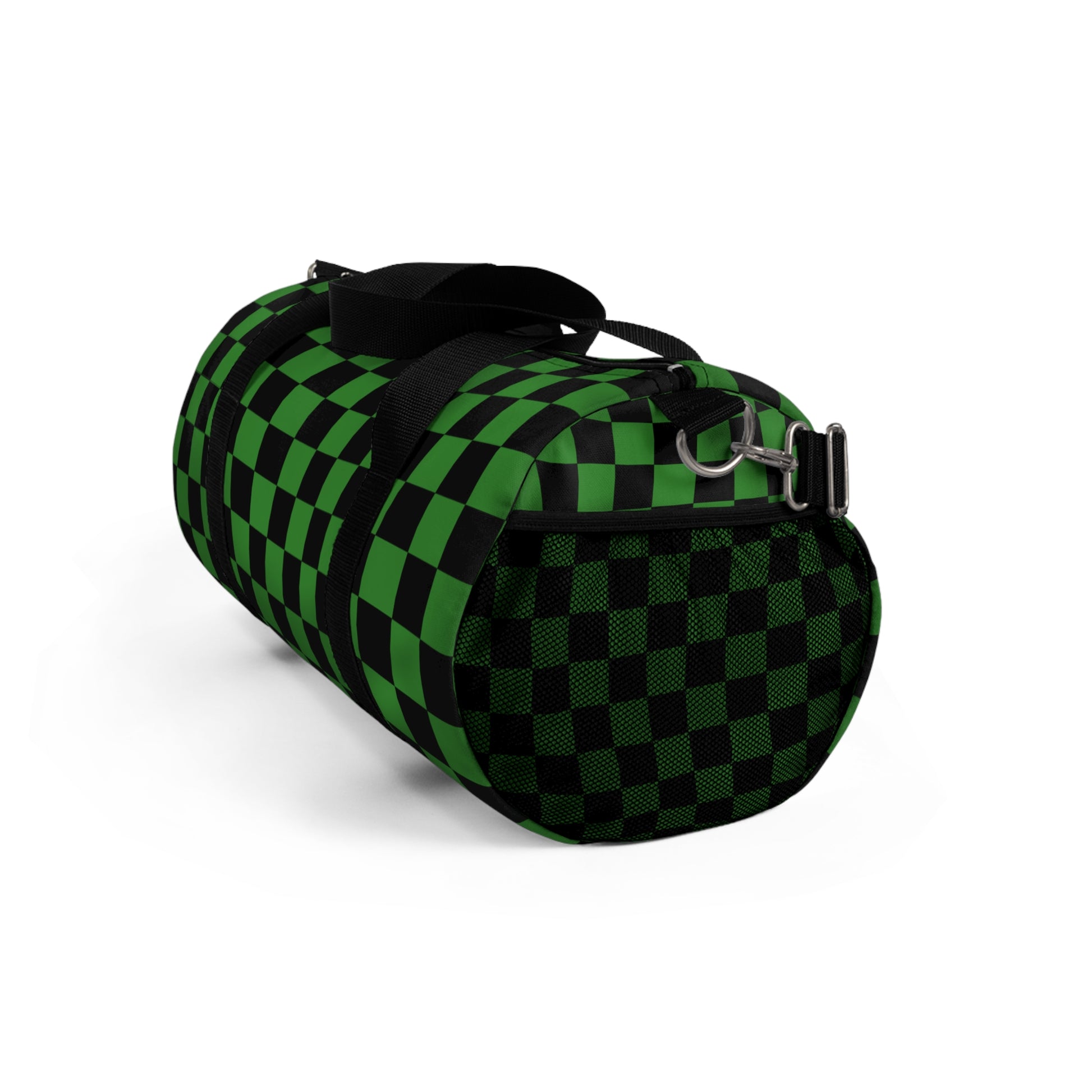 Checkerboard II Green and Black Duffel Bag, Artsulli - Art is Long, Life is Short, Bags, , , , , , , 