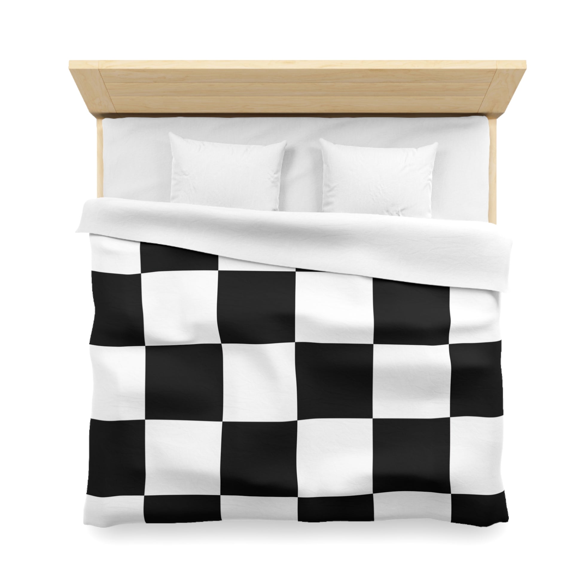 Checkerboard Black and White Microfiber Duvet Cover, Artsulli - Art is Long, Life is Short, Home Decor, , , , , , , 