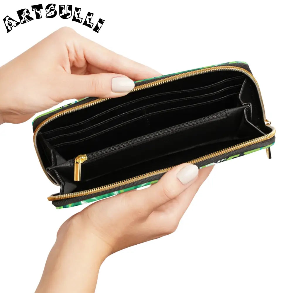 JAKKOUTTHEBXX Tropical Jungle Tigers Green Zipper Wallet